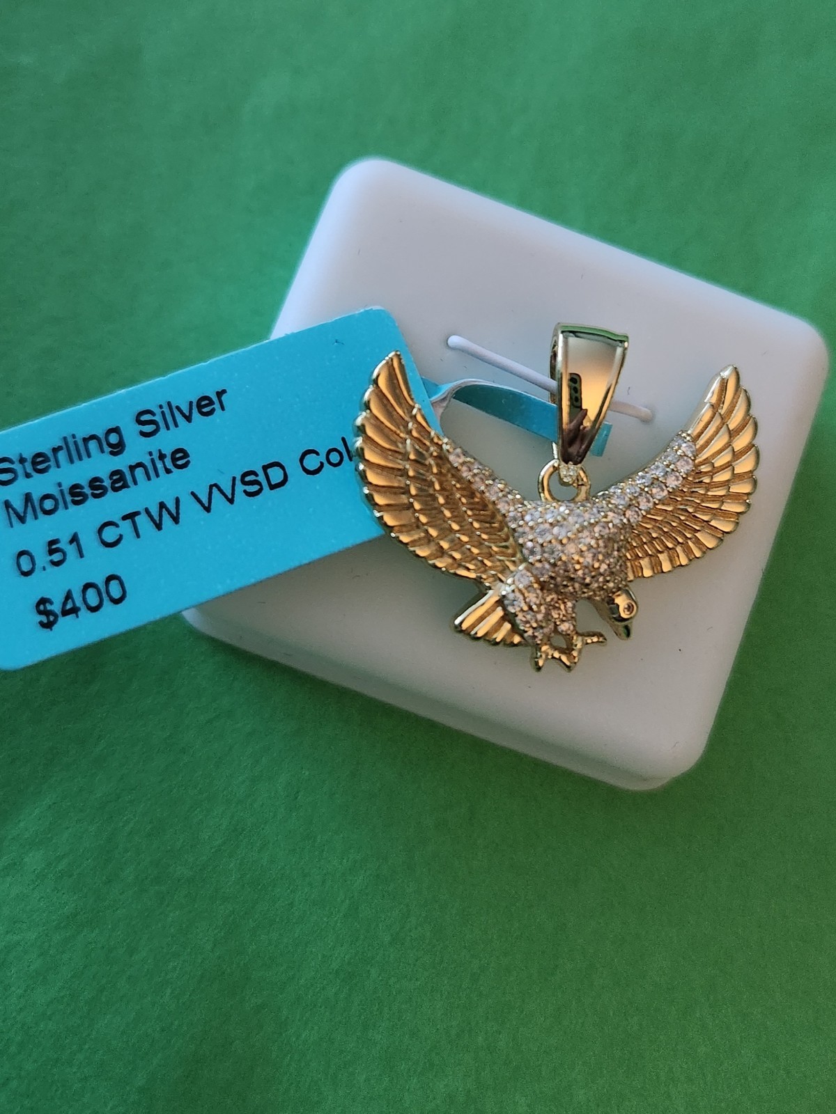 .51 Moissanite Gold Tone Eagle