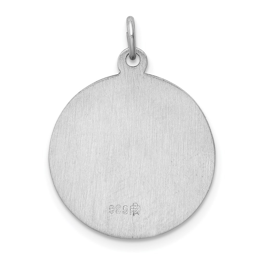 Sterling Silver Rhodium-plated Saint Jude Thaddeus Medal Pendant 1.8gm L-26 mm