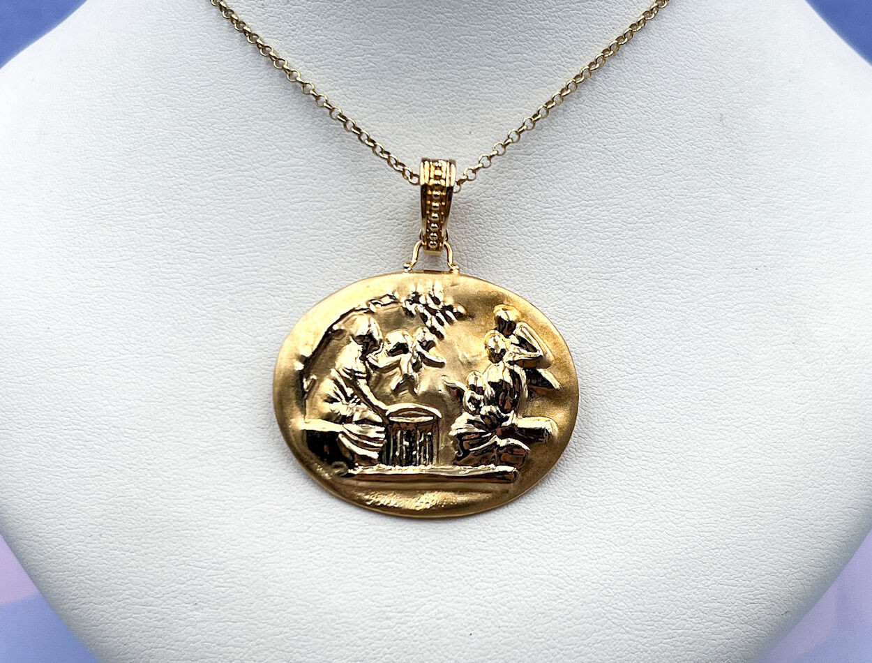 TAGLIAMONTE (2171P) 925/YGP Cameo Enhancer Pendant*Tribute to Maternity*Reg.$200