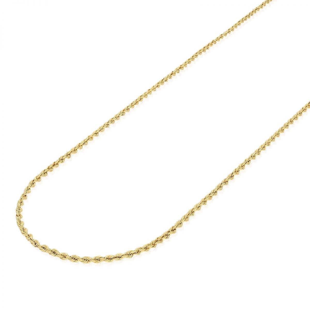 10K Real Gold 1.8mm-9mm Hollow Rope Chain Necklace 16″-30″