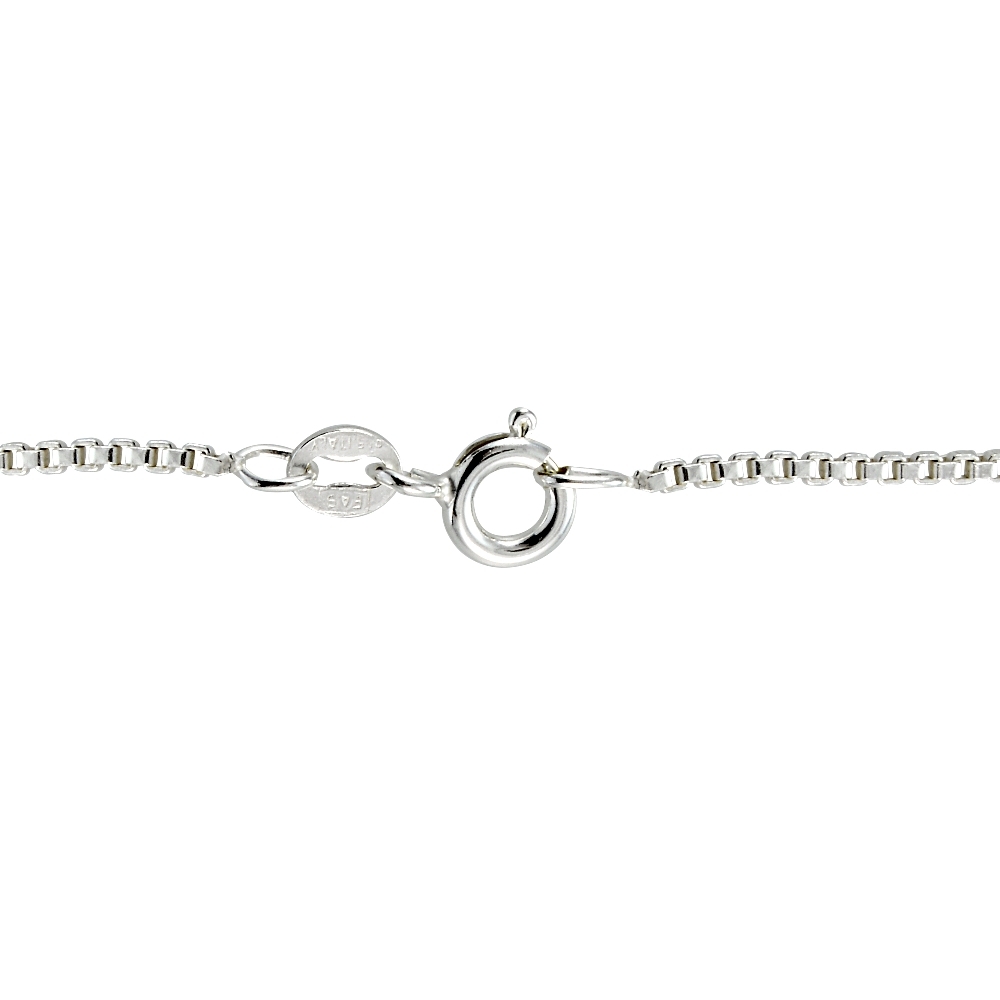.925 Sterling Silver 1.45mm Italian Box Chain Necklace in Lengths 16-30