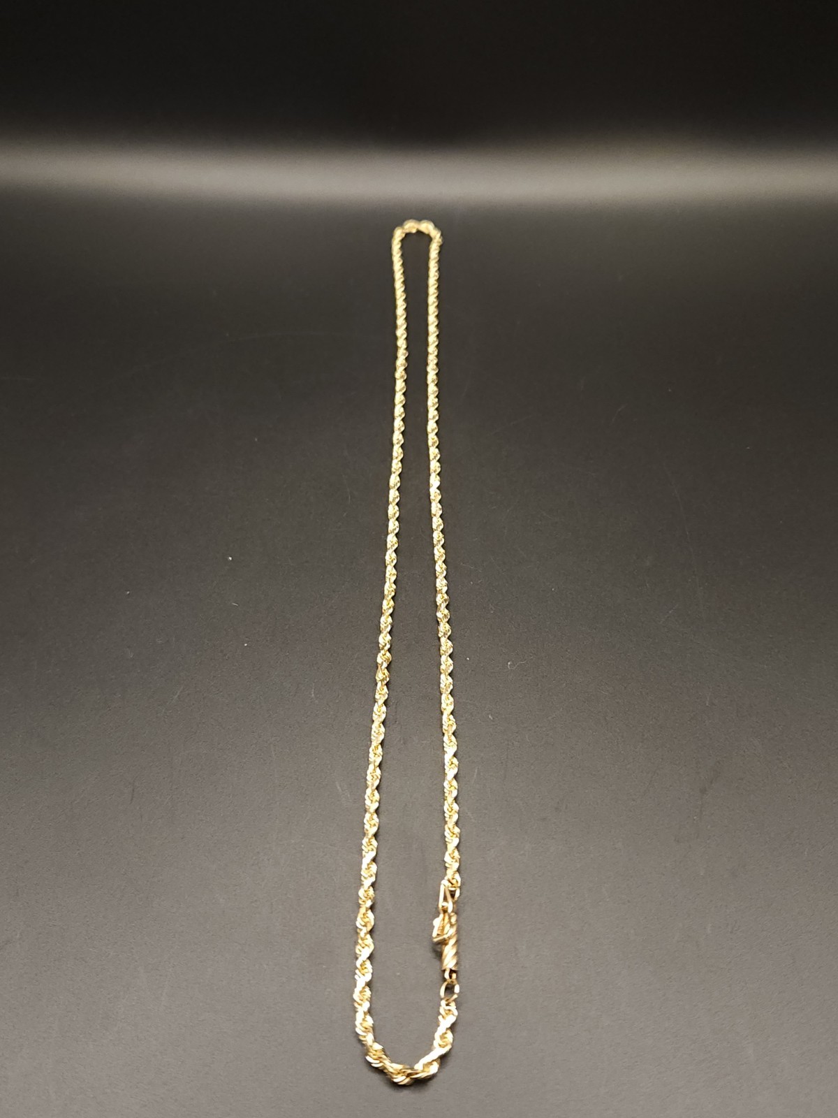 14K Gold Solid Rope Chain 18 Inch 8.2g Necklace Heavy Diamond Cut 2mm Width