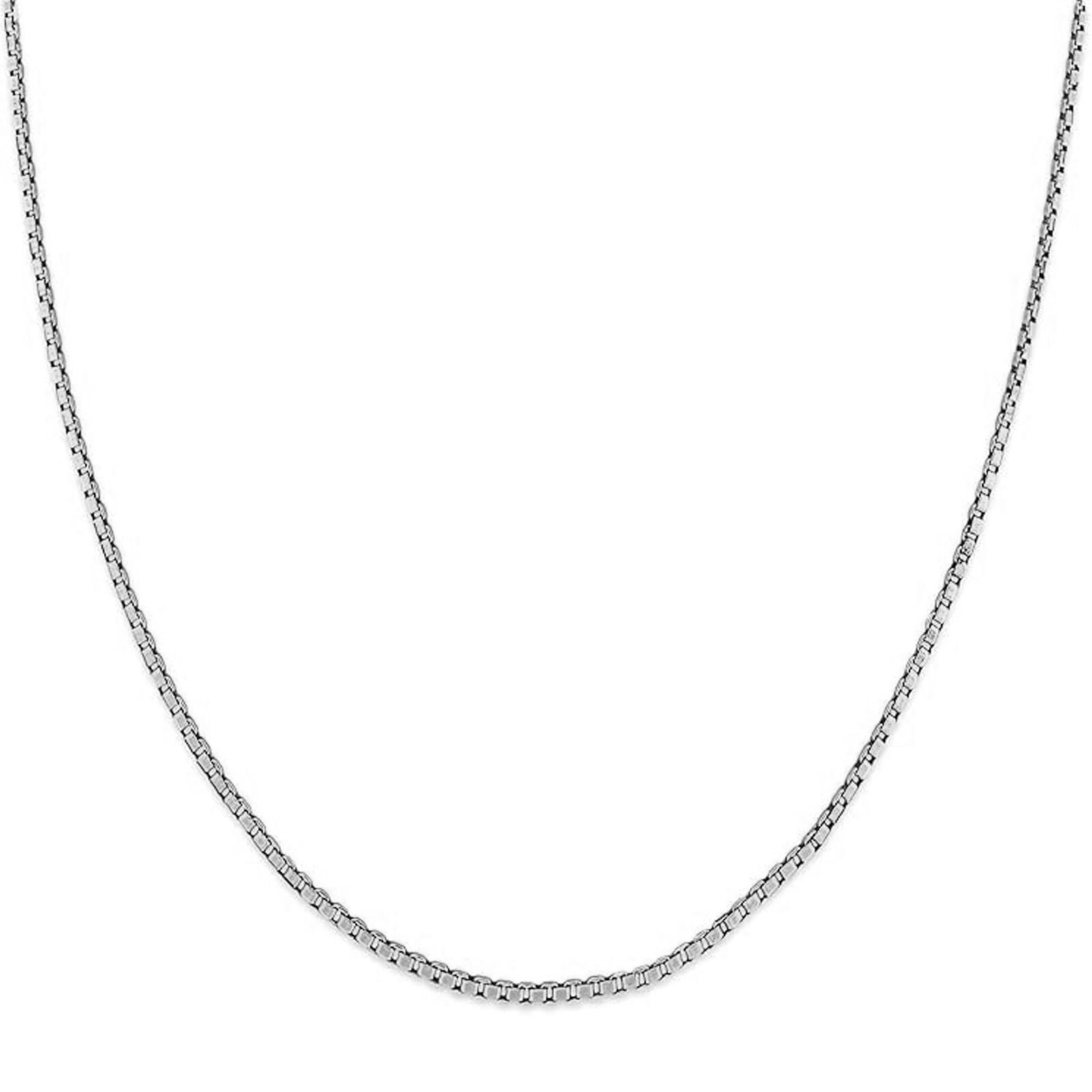 14K Solid White Gold 0.45 mm Box Chain with Lobster Clasp 16″ 18″ 20″