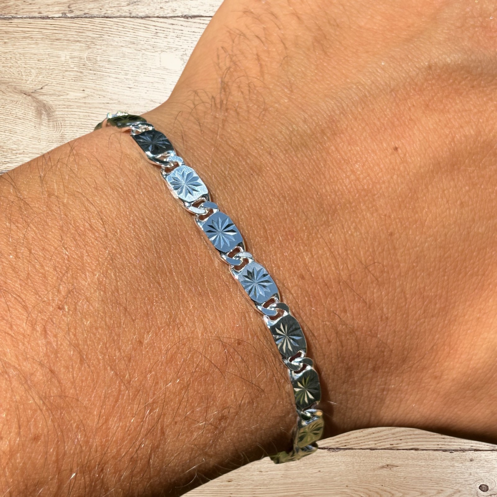 5mm Valentino Link Bracelet – Real Solid 925 Sterling Silver MADE IN ITALY