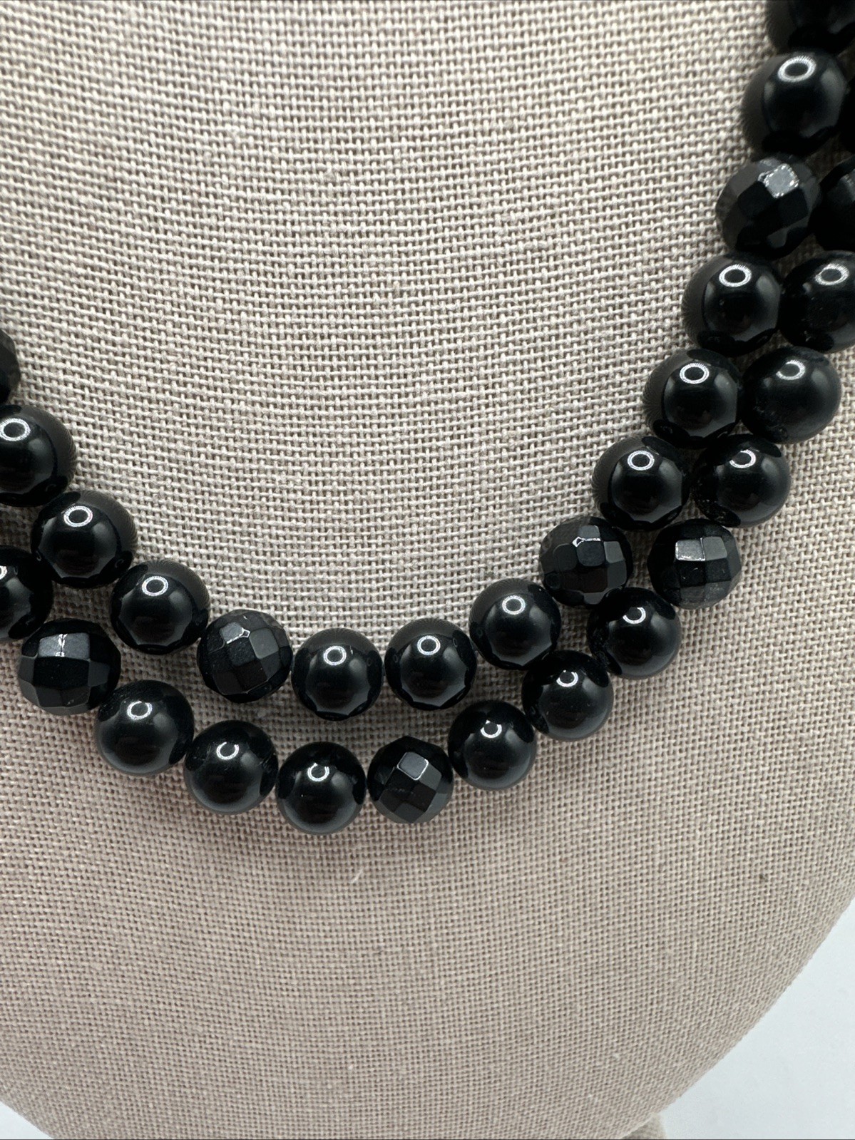 Jay King Natural South African Black Midnight Chalcedony 8mm 40” Beaded Necklace