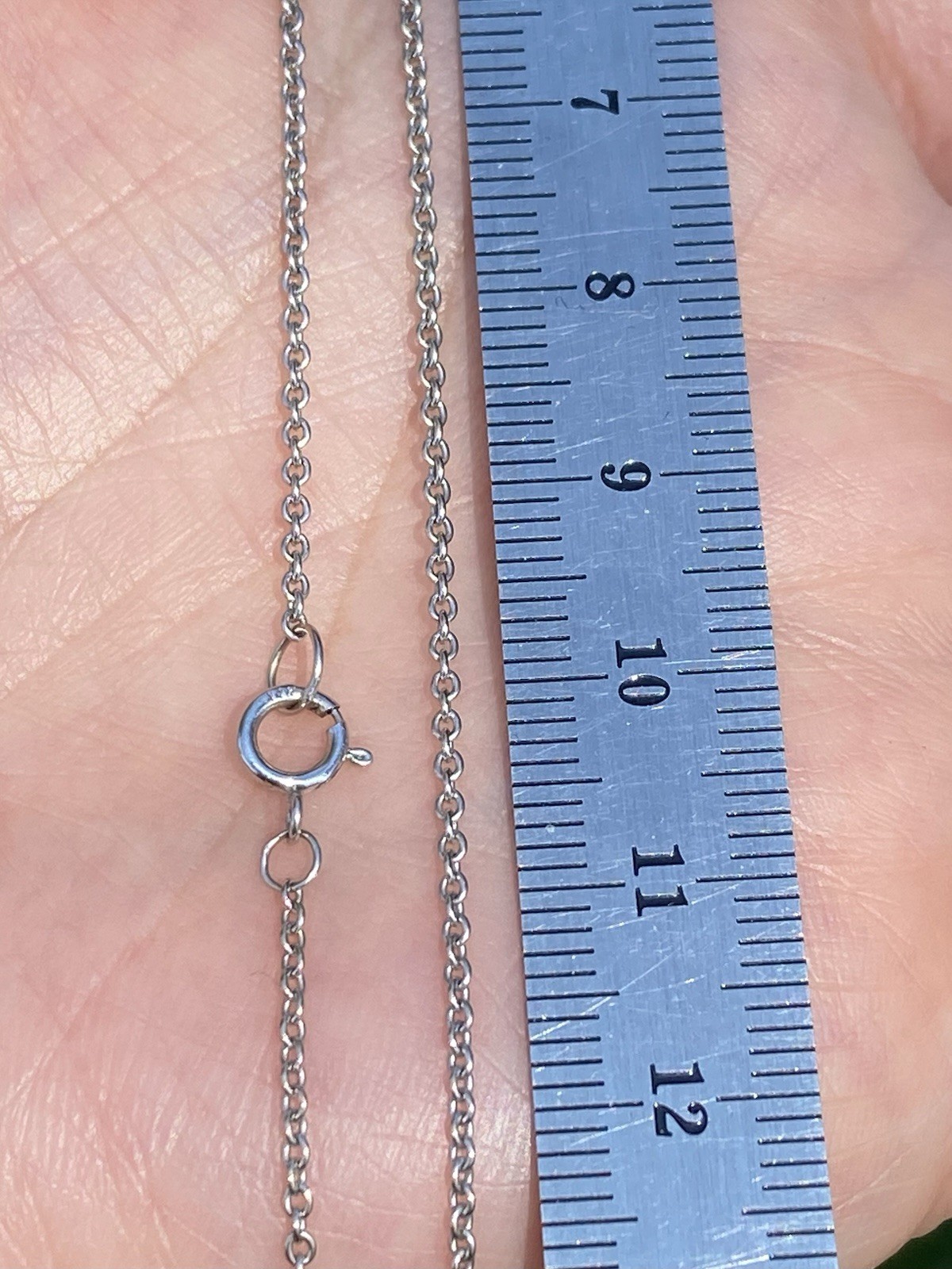 14K White Gold 1.5mm Cable Chain Necklace 19 Inches- 2.79 Grams
