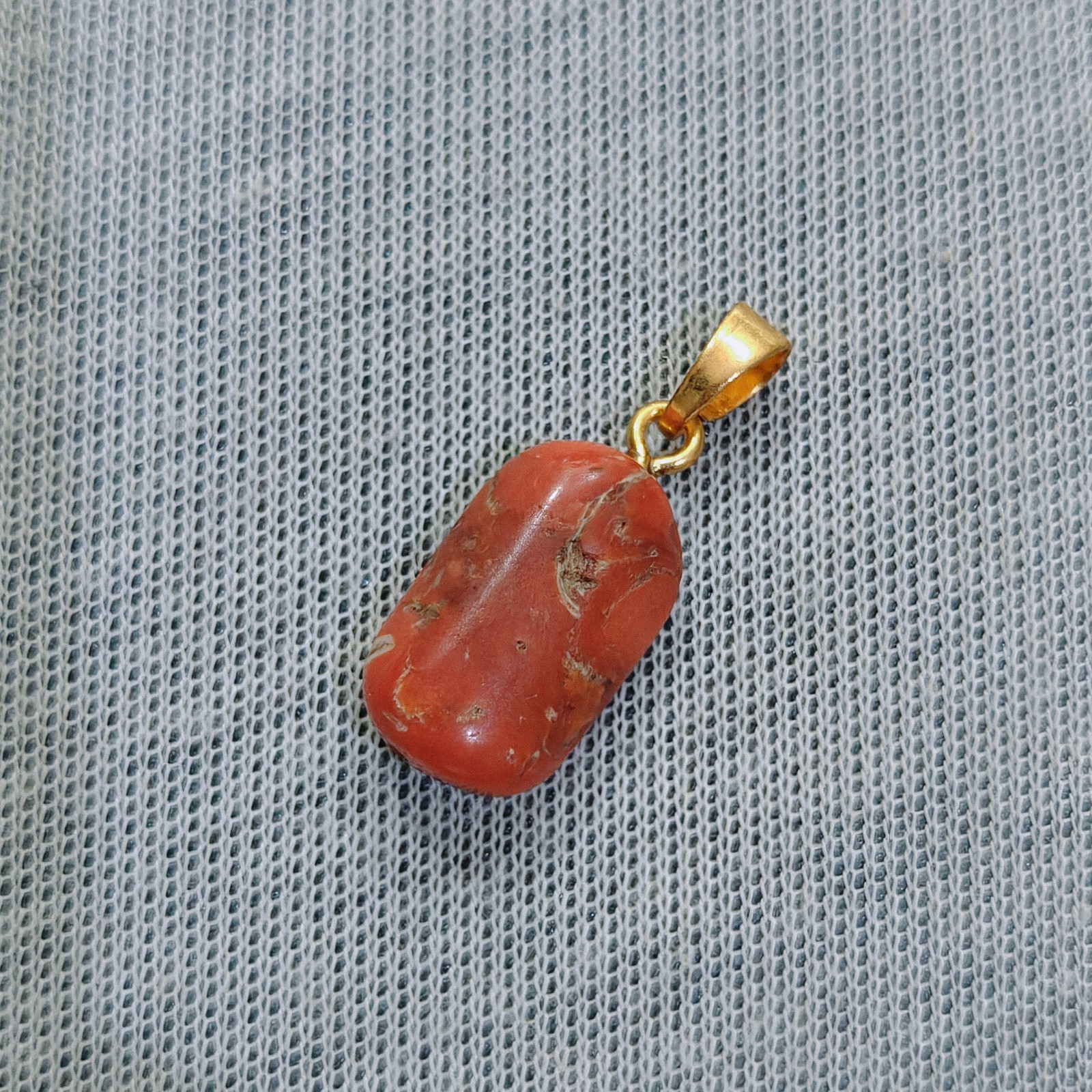 Natural Red Coral Bead Necklace Pendant Handmade Gift Jewelry