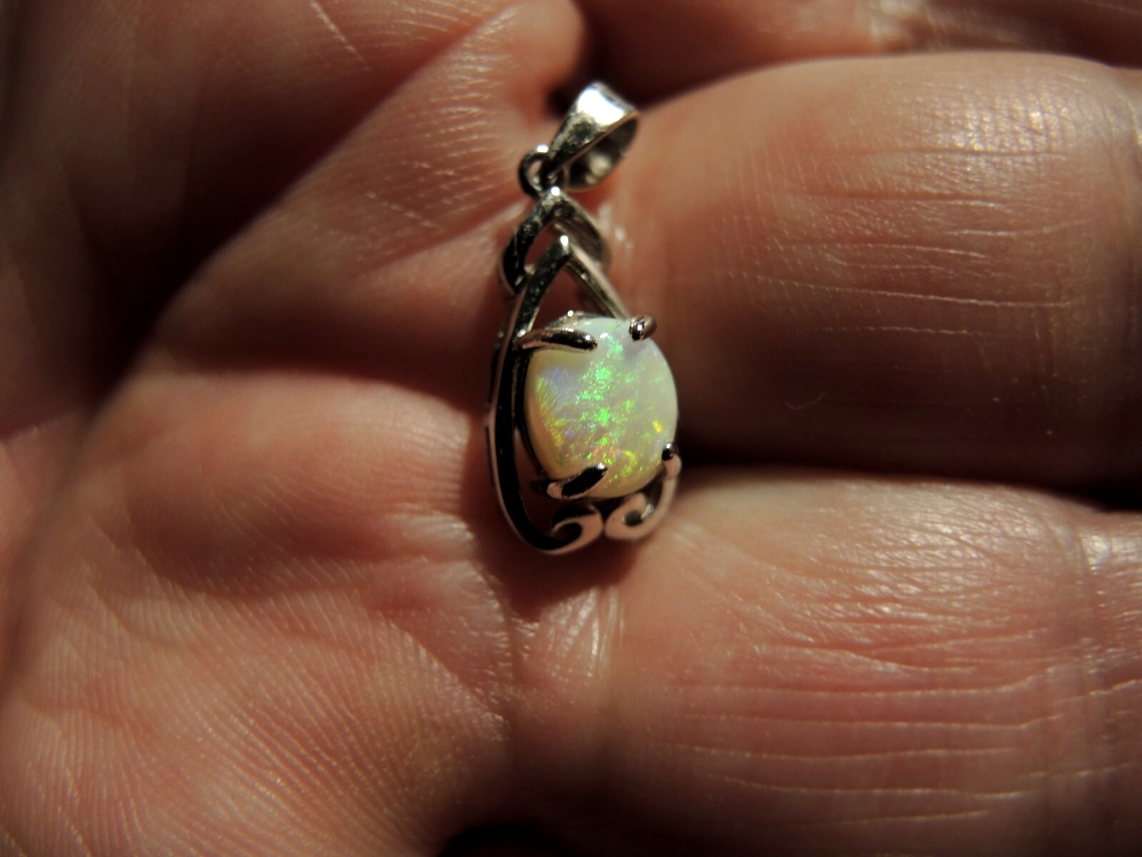 Australian Solid Semi-Crystal Opal Pendant