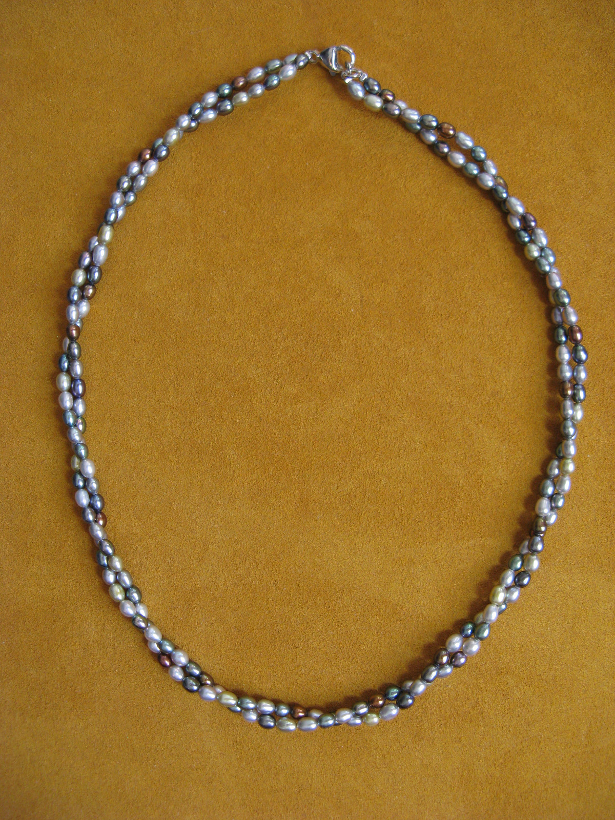 PEARL NECKLACE MULTI COLOR GREEN GRAY STRAND STRING HONORA Gift