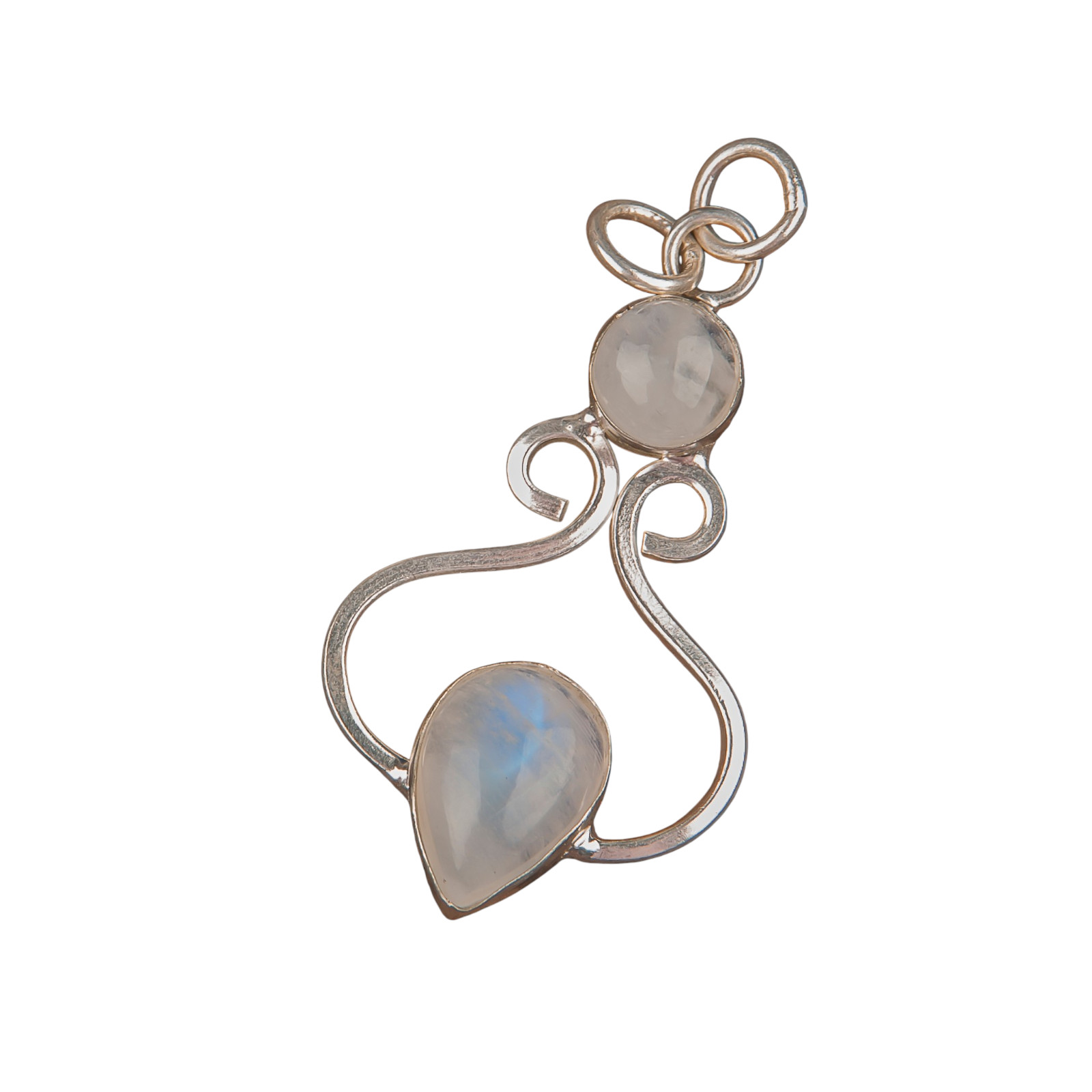 Rainbow Moonstone 925 Solid Silver Pear Cut Pendent 1.60″ For Anniversary