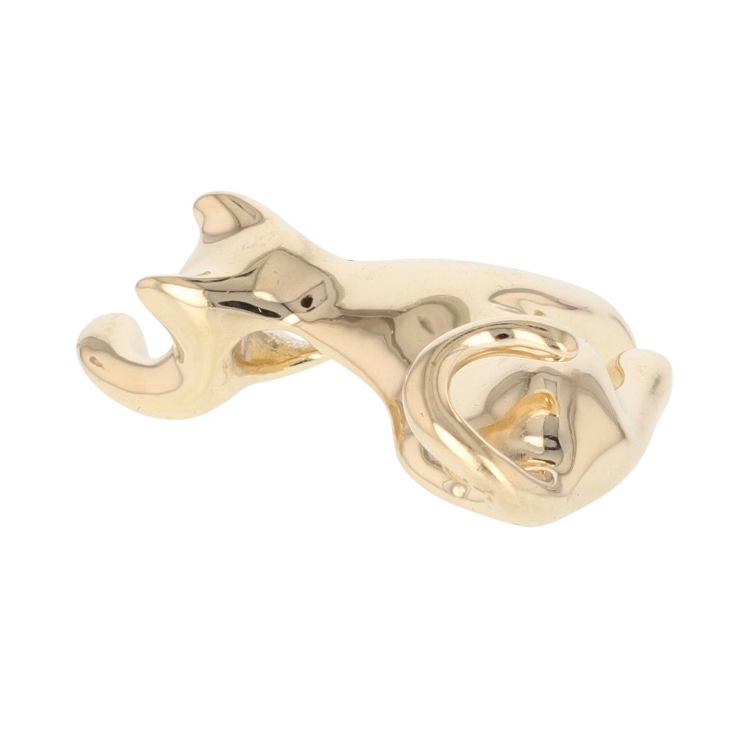 1″ Polished Playful Cat Pendant without Chain 14k Yellow Gold 7.60 Grams