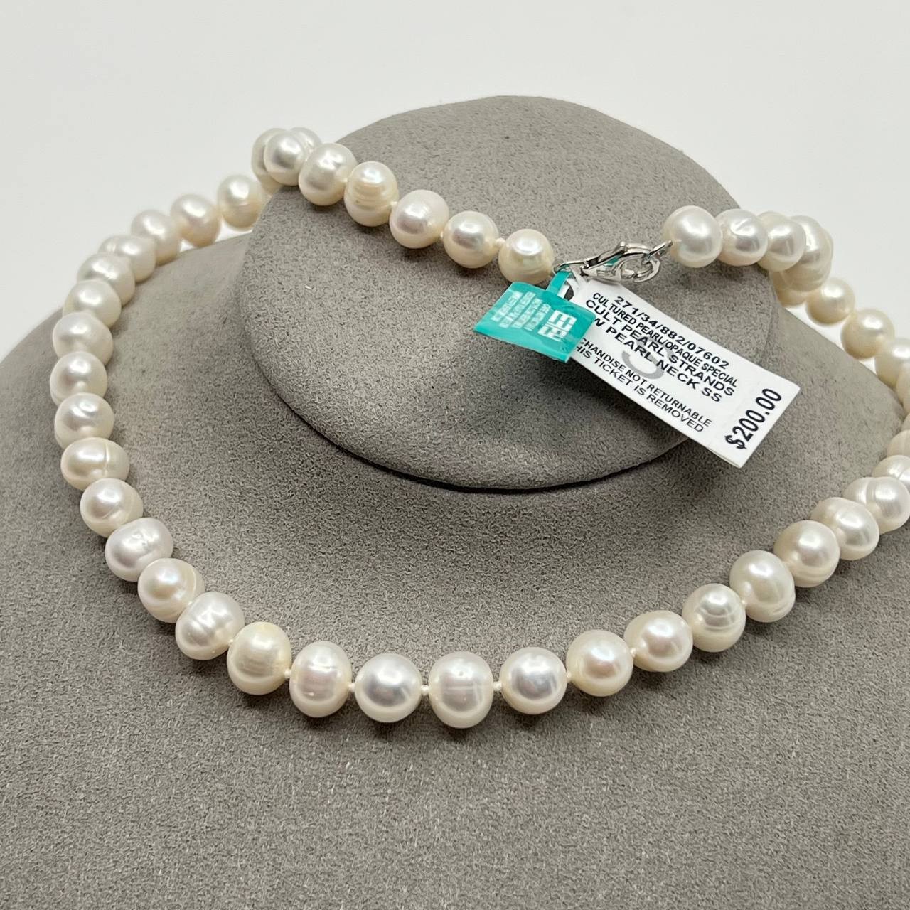NWT $200 EFFY White Pearl Necklace Genuine Freshwater Pearl Necklace for Women