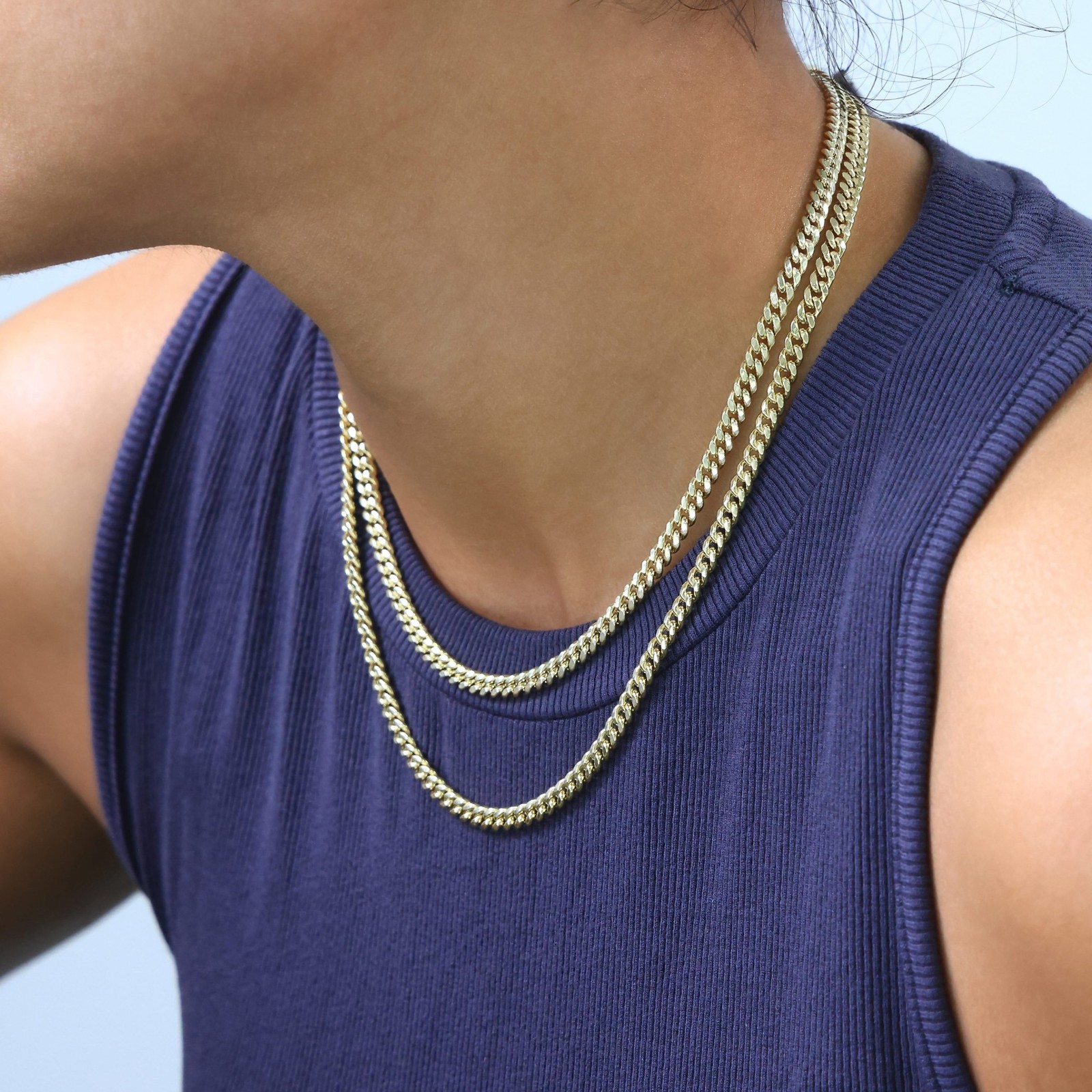 10K Yellow Gold 4.5mm Miami Cuban Link Chain Italian Necklace Womens 16″