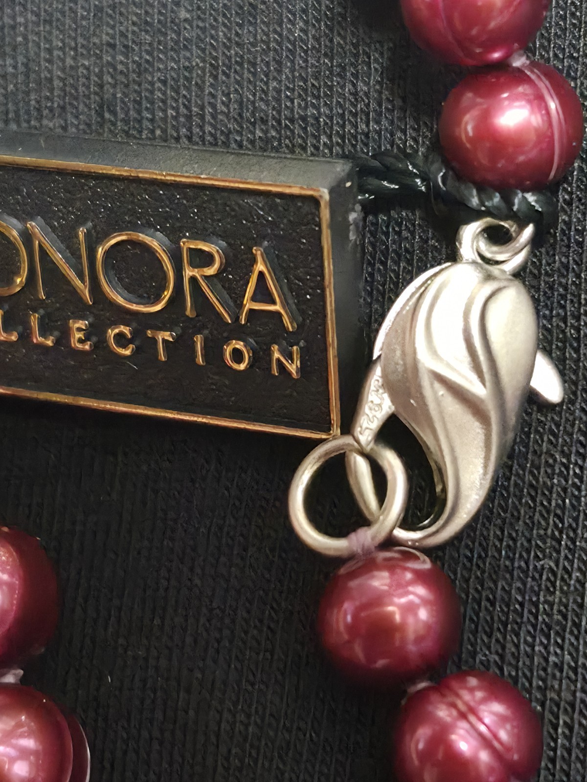 Honora Cranberry Red 30″ Long Cultured Pearl Strand Necklace .925 Clasp W Pouch