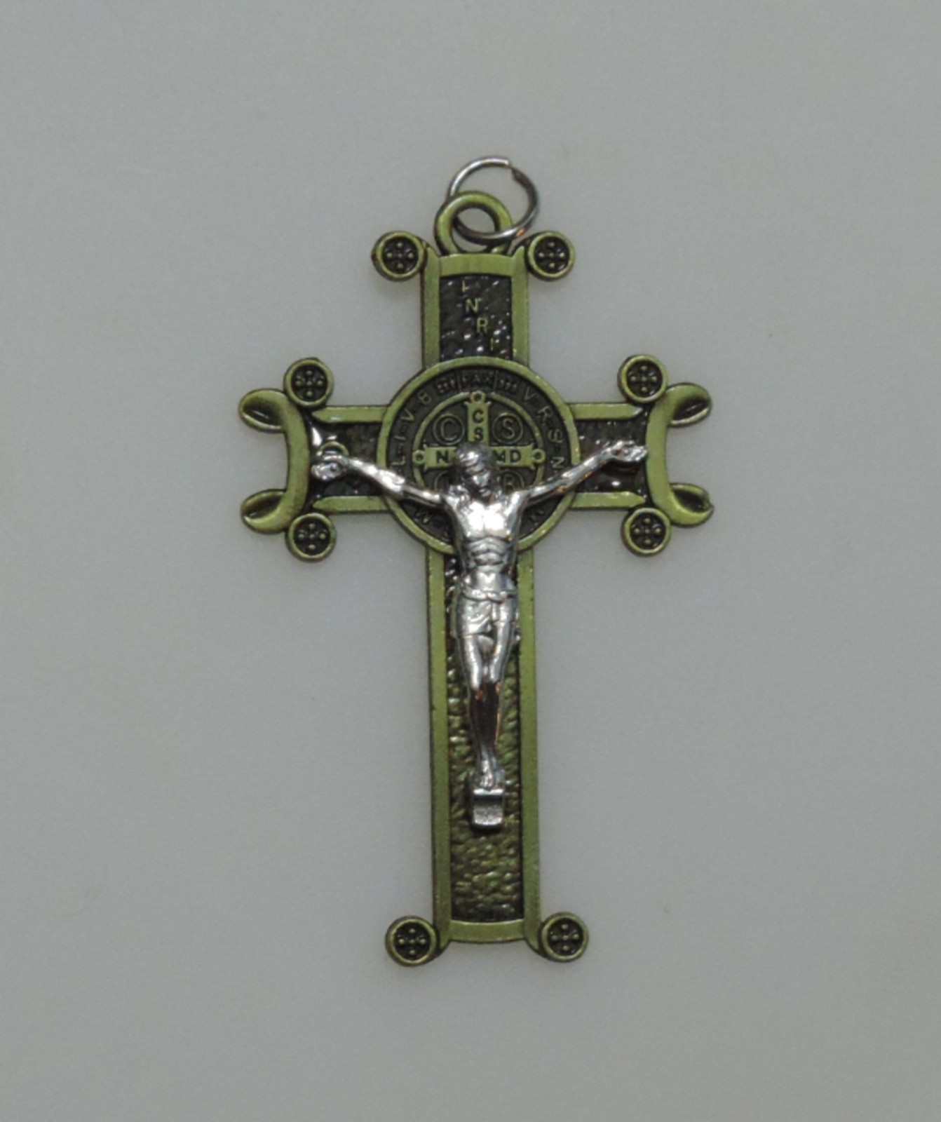 Saint Benedict Scroll Crucifix with a Stainless Steel Chain with/without Clasp