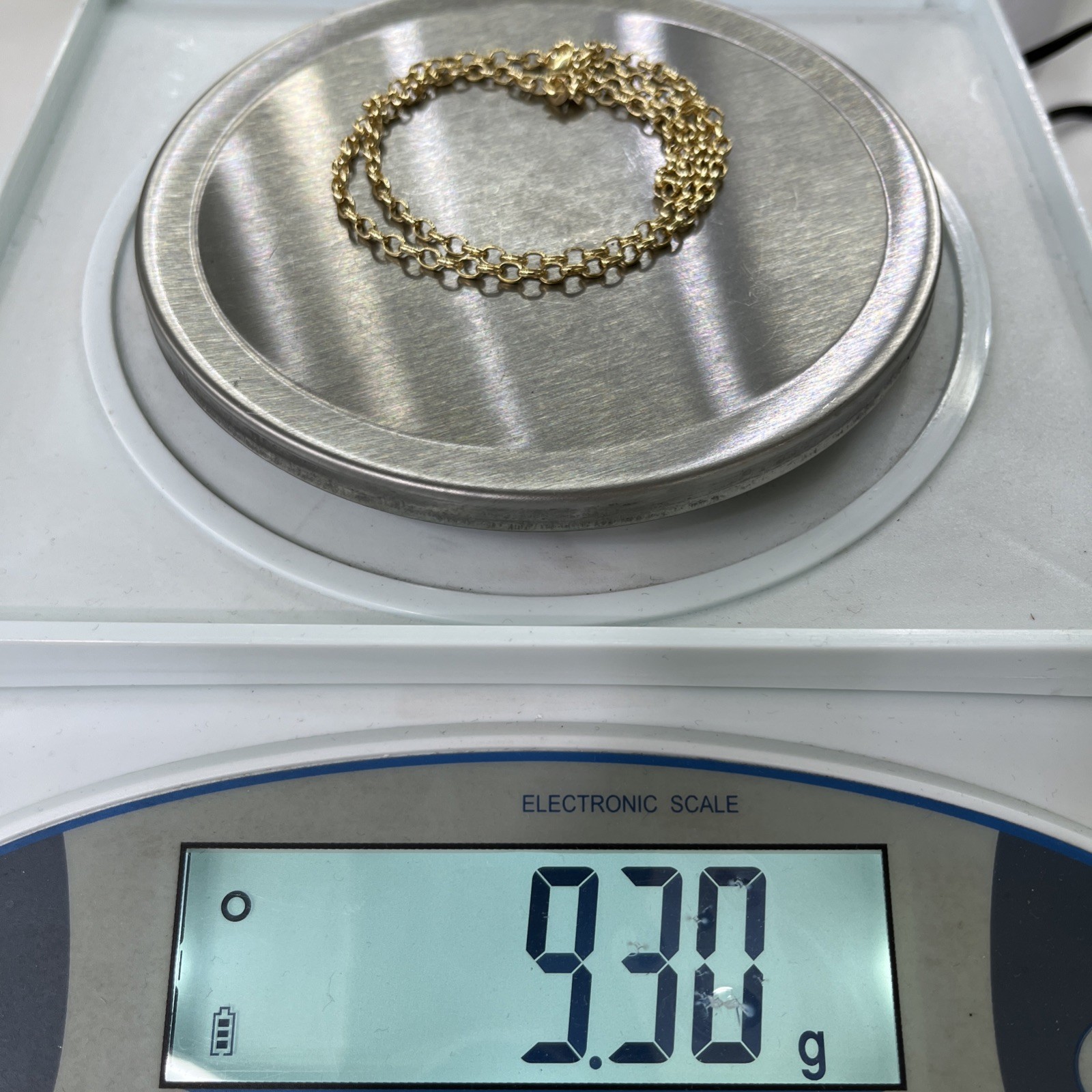 9ct 9k Yellow Gold Italian Oval Belcher Chain Necklace 9.30 Grams 51cm. New