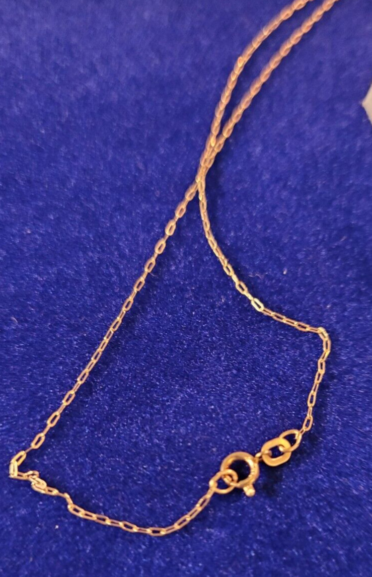 14k Yellow Gold NATURAL PINK TOURMALINE Pendant w 18″ Cable Chain Approx .24 ct