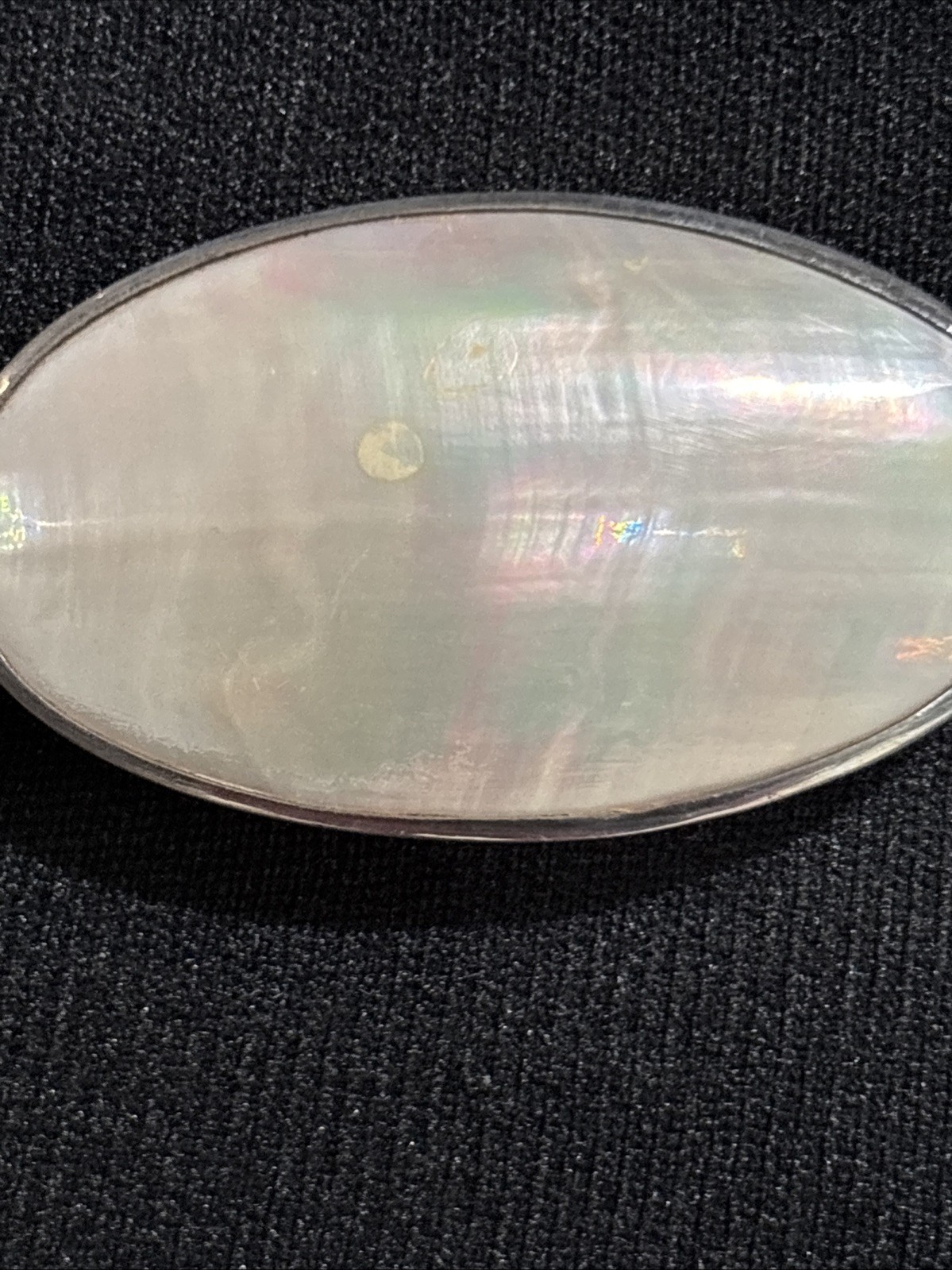 Rare Nautilus Osmena Pearl Antique 925 Silver Necklace 70cm WhiteGray Iridescent