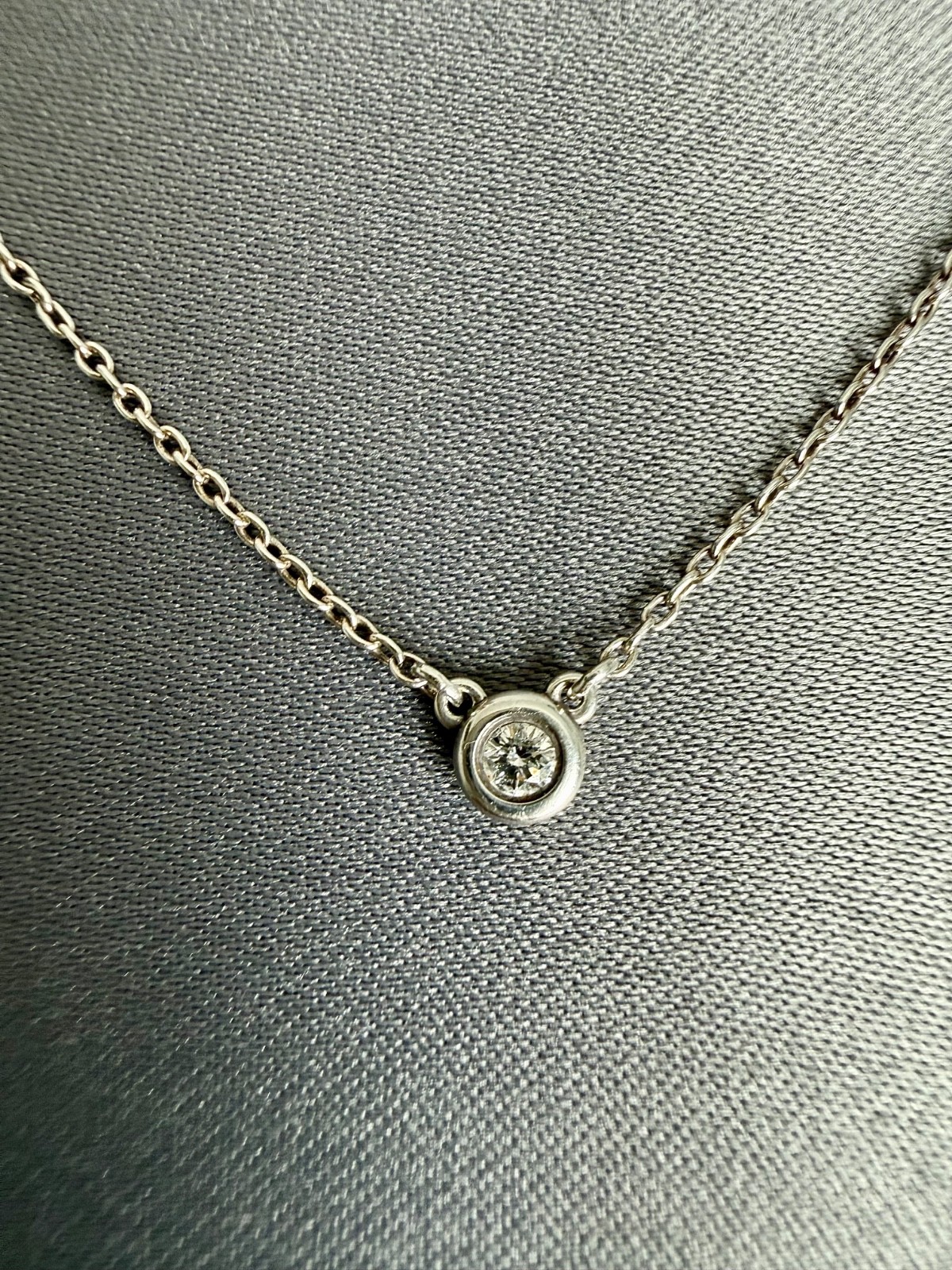Tiffany & Co. Elsa Peretti Diamonds by the Yard® Single Diamond Pendant Necklace