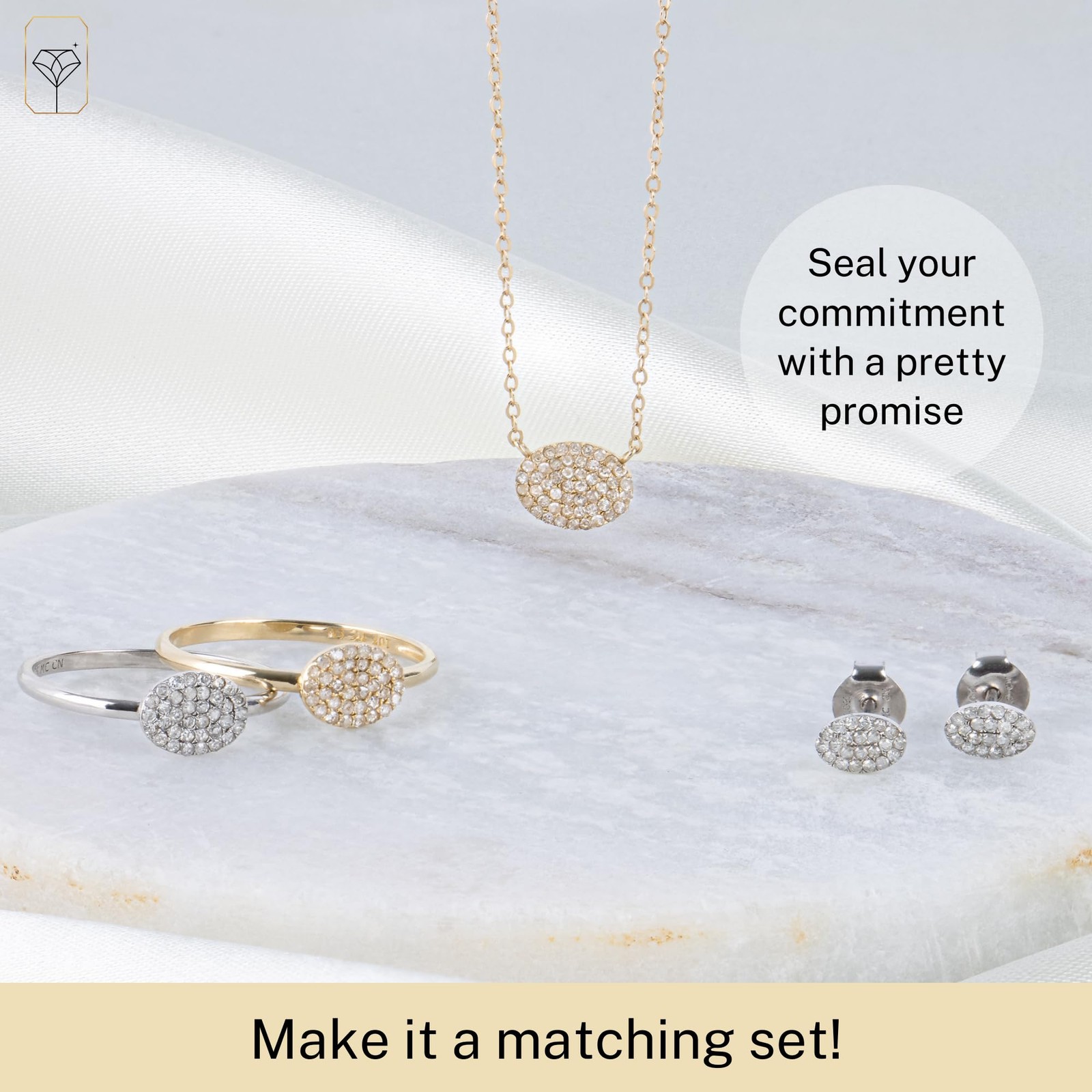10K Yellow Gold Oval Diamond Cluster Pendant Necklace Women 18 Cable Chain