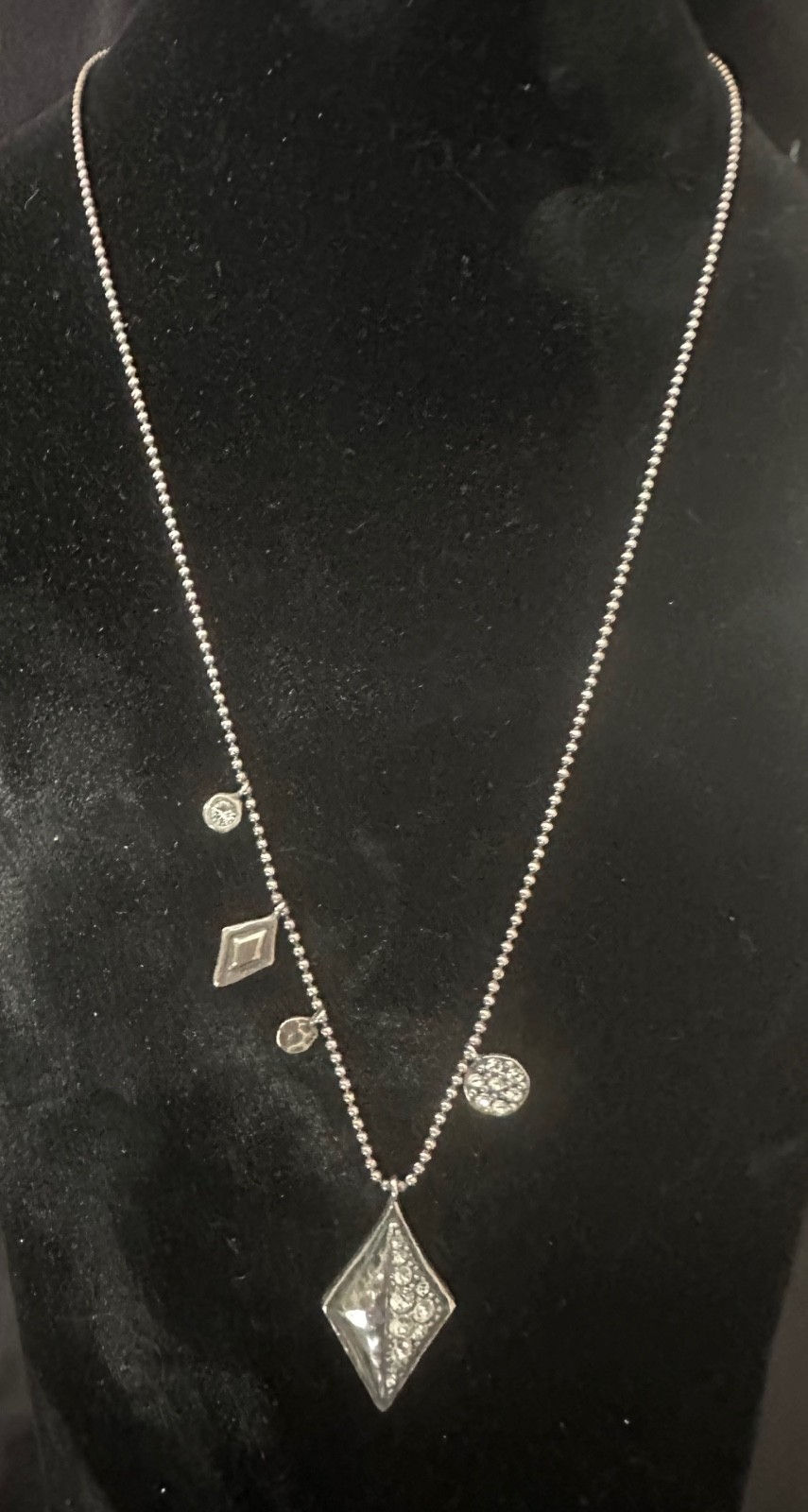 SILPADA Silver ICY ELEMENT Pendant +Crystal BEADS .925 Sterling SILVER Necklace