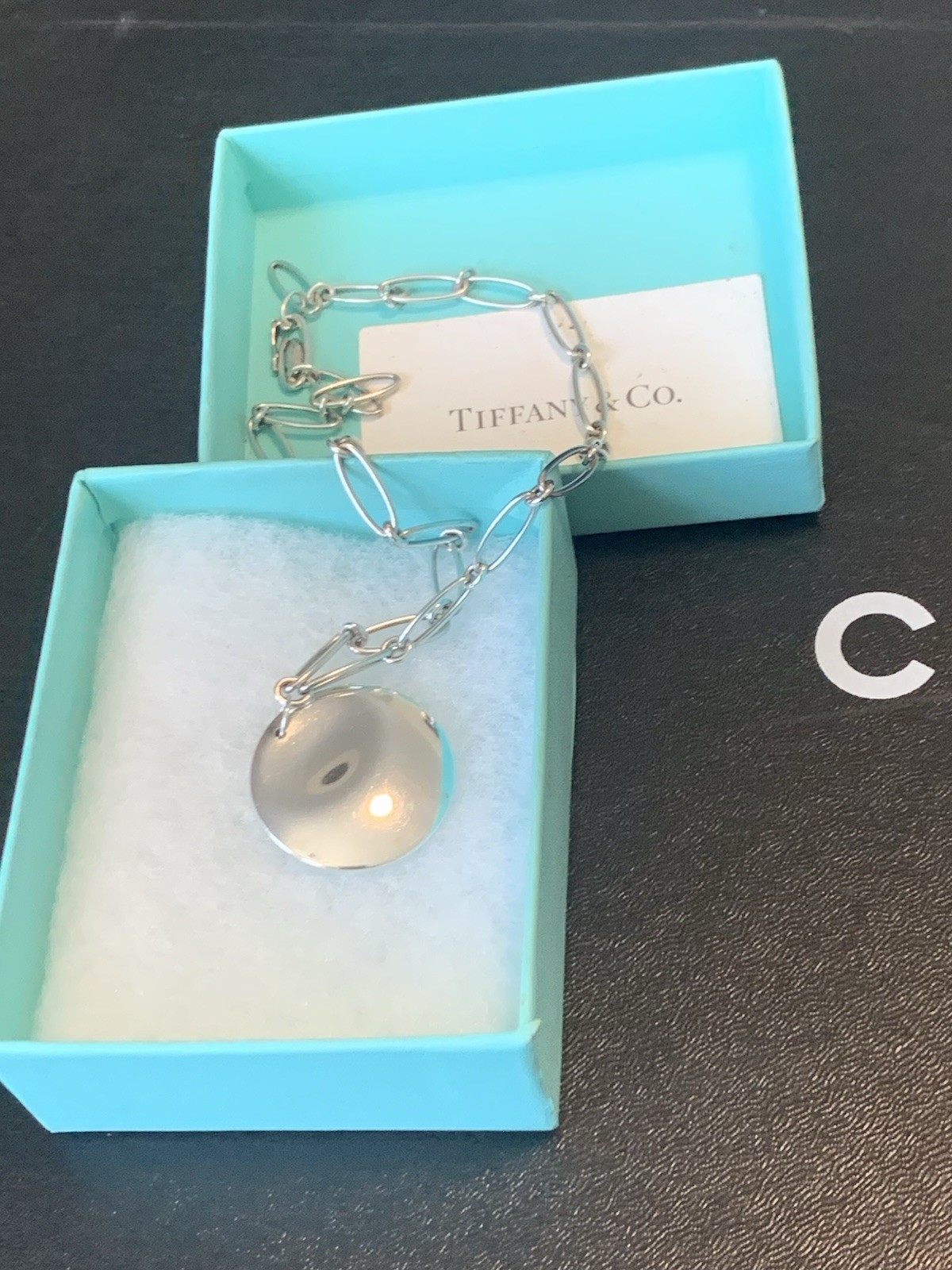 Authentic Tiffany & Co Elsa Peretti Necklace, Large Disc Pendant
