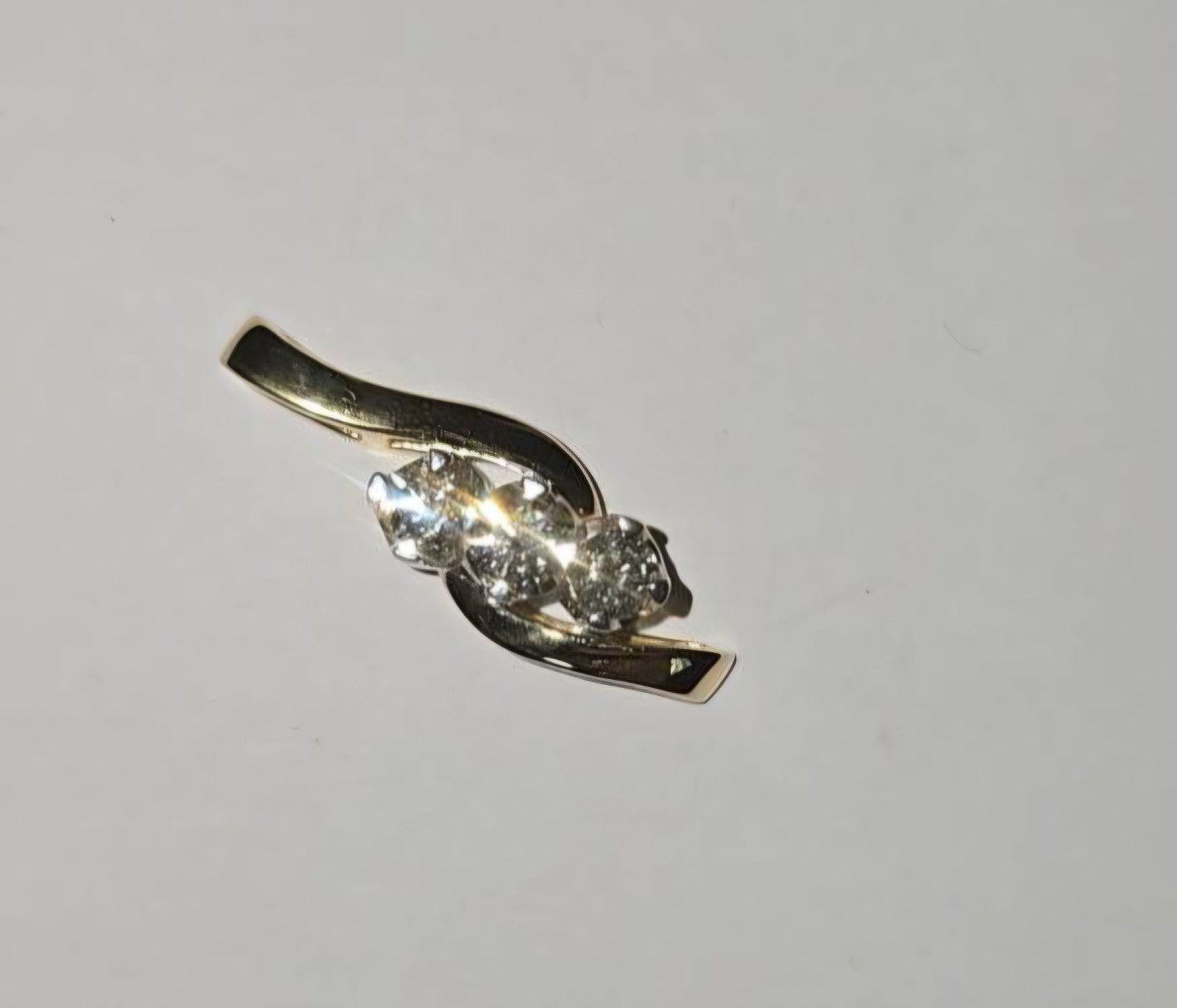 Solid 14K Two-Tone Gold 3/4 TDW Natural Diamond Journey Pendant With 10K Chain