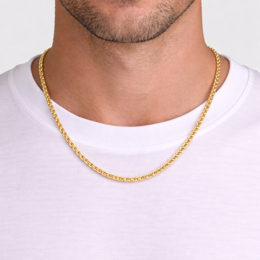 Italian 1/200 14k Yellow Gold Overlay Rope Chain Necklace Bracelet Set Cadena