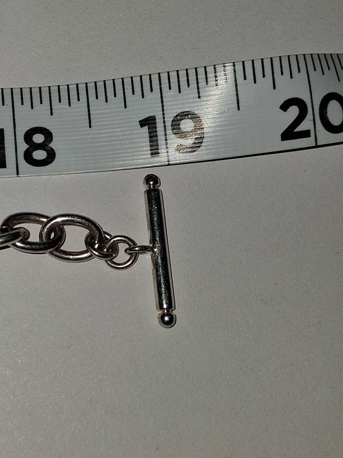 925 Sterling Silver Rolo Chain Choker 19in Toggle Engraved Letter P Charm