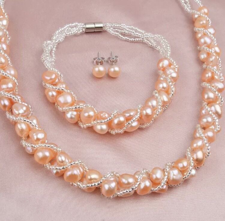 ASHIQI Real Natural Freshwater Pearl Handmade Jewelry