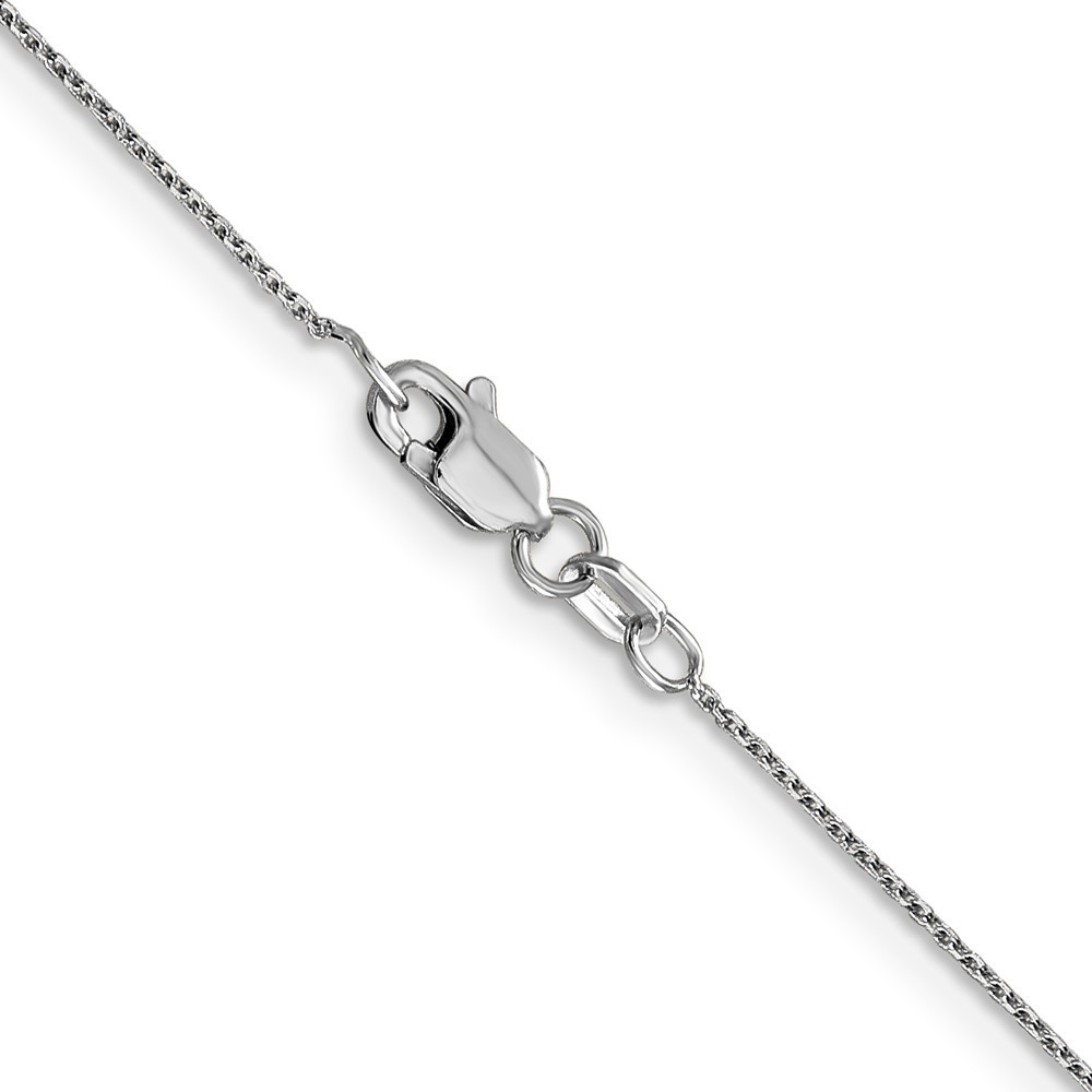 10k White Gold .8mm Round Open Link Cable Chain Necklace 20″ for Women 1.22g