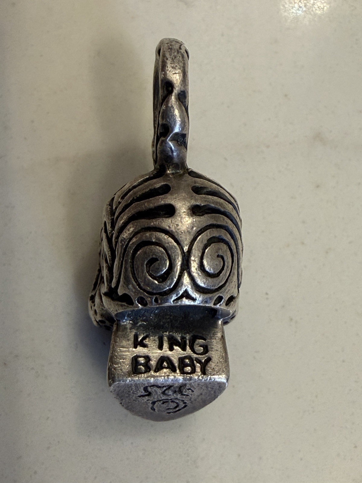 King Baby Studio Sterling Silver 925 Skull Pendant 23.5 grams