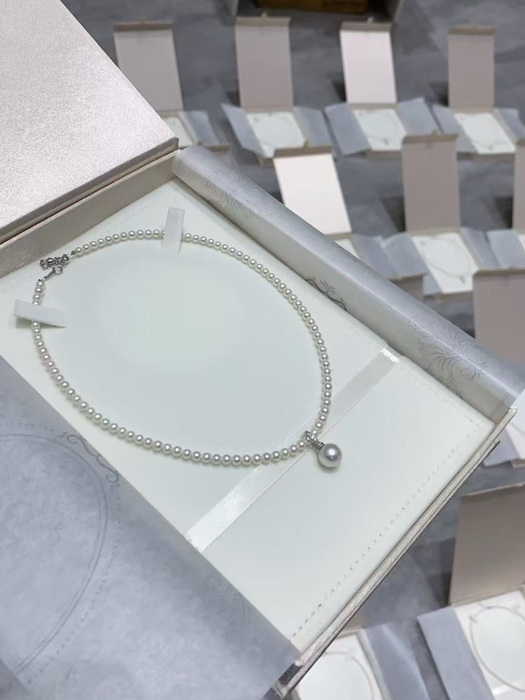 mini 4-5mm South Sea white pearl necklace pendant Women Wedding Party Jewelry