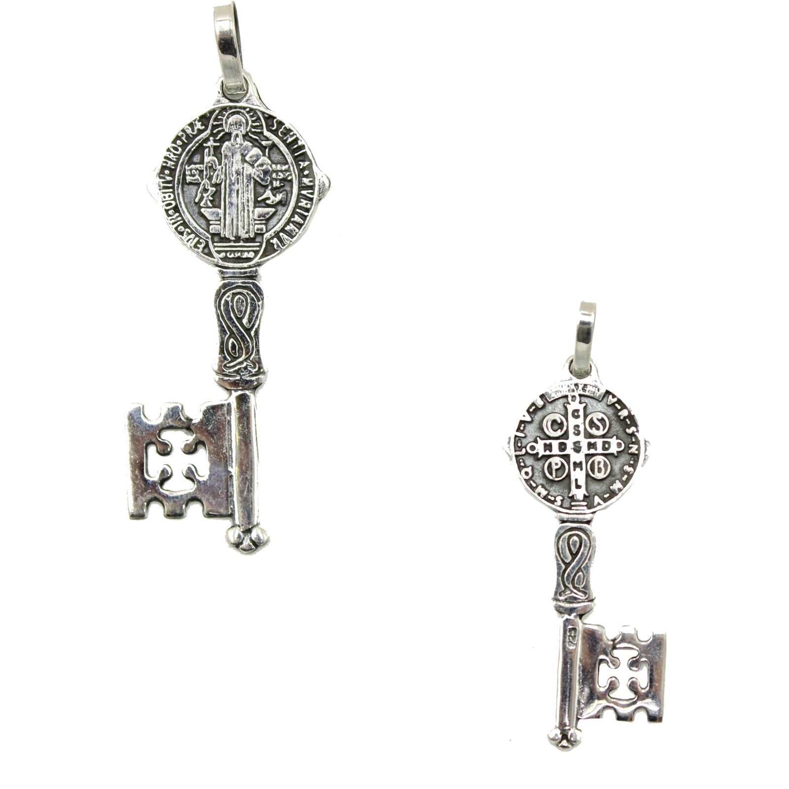 San Benito Key Pendant .925 Sterling Silver Pendant – St Benedict Key Silver
