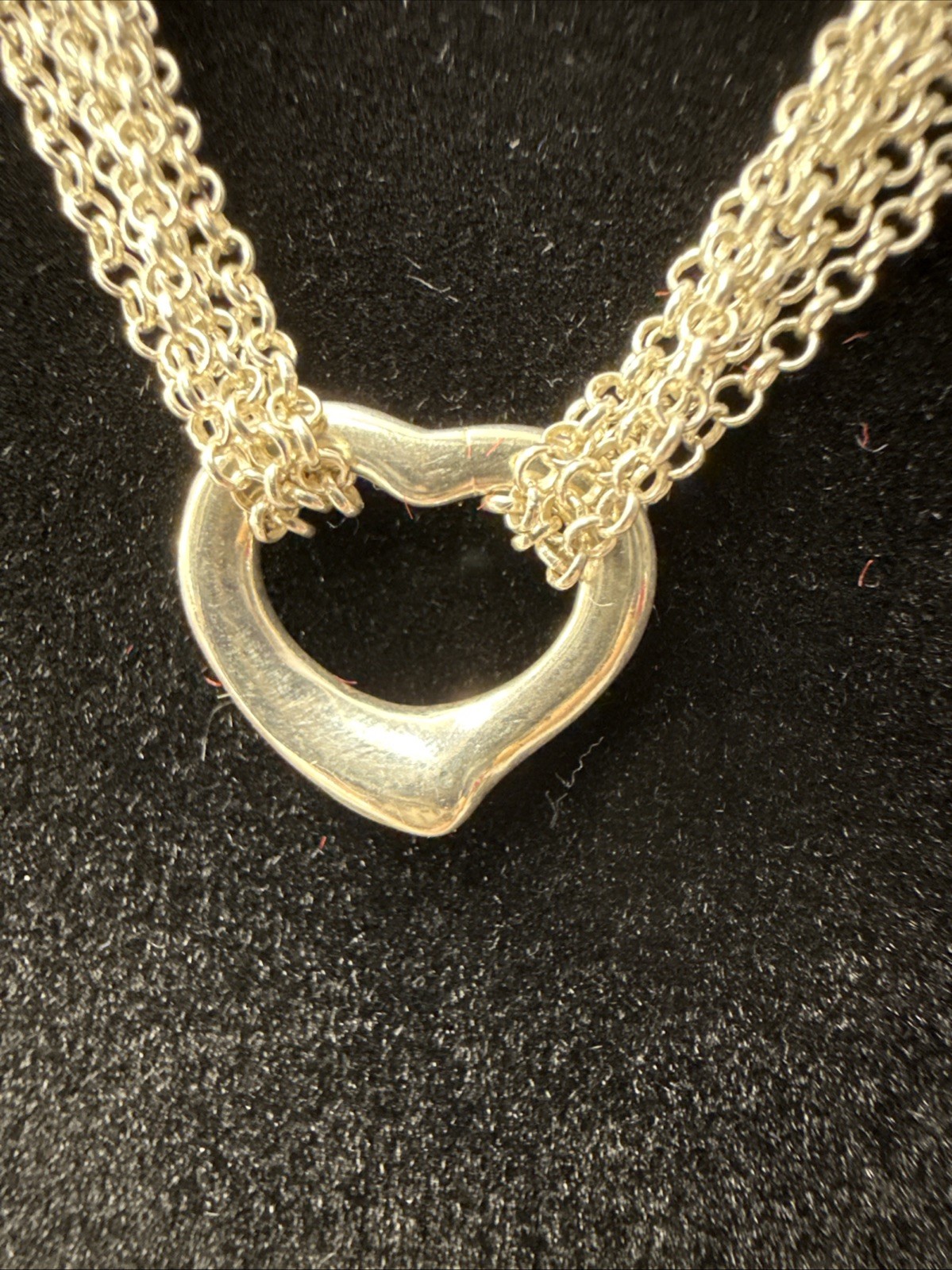 Sterling Silver Italy 925 Necklace With Heart Pendant 16”