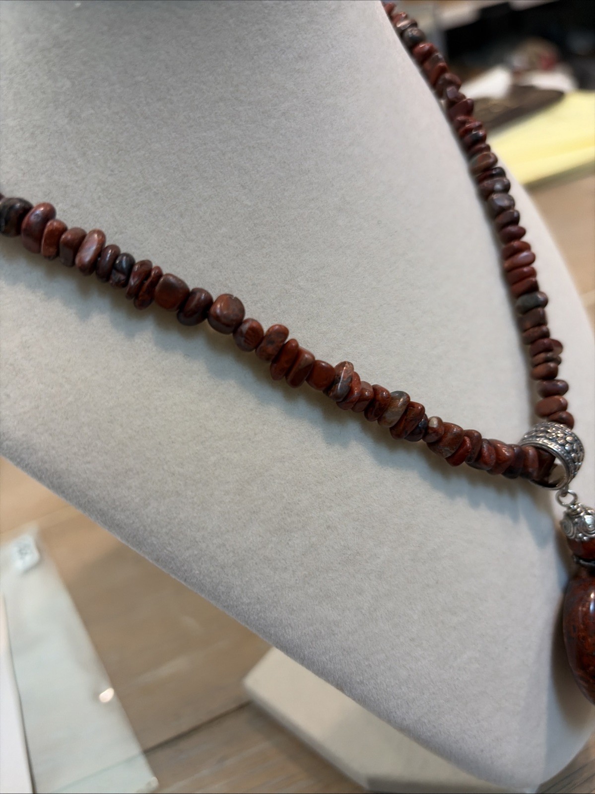 Jay King Mine Finds DTR Sterling Silver Red Jasper Heart Pendant Beaded Necklace