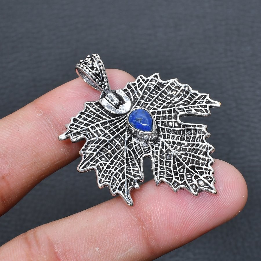 Lapis Lazuli Handmade 925 Silver Jewelry Pendant 1.70″ k200