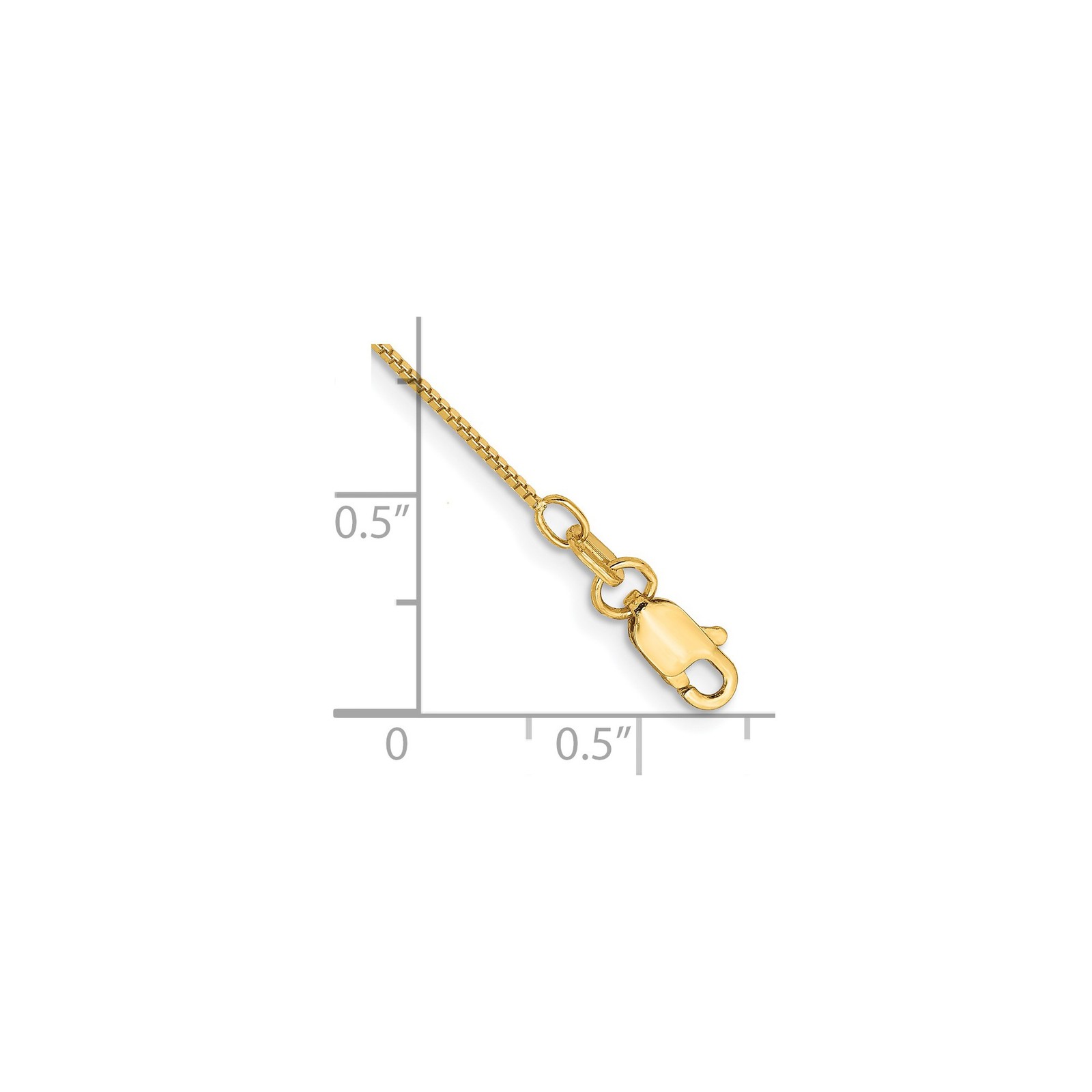 14K 7 inch .7mm Box with Lobster Clasp Bracelet Chain Necklace Mens Womens
