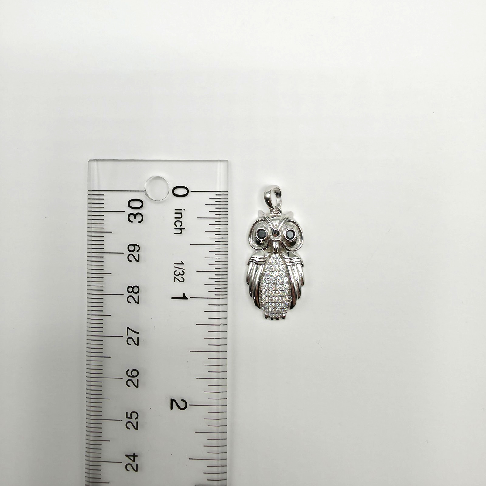 Moissanite Owl Pendant 925 Sterling Silver Cute Animals Bird