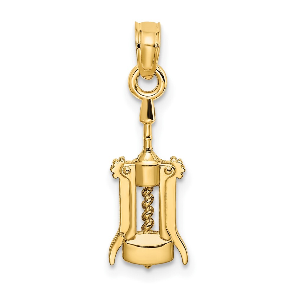 10K Yellow Gold Wine Opener Charm Pendant 0.77gm L-14.6 mm, W-6.7mm