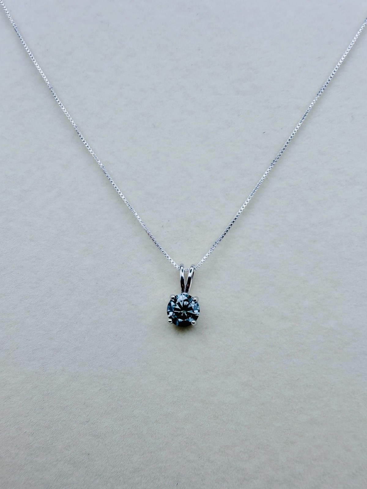 GRA 1.2ct Round Brilliant ICE BLUE Moissanite 925 Sterling Silver Necklace 7.0mm