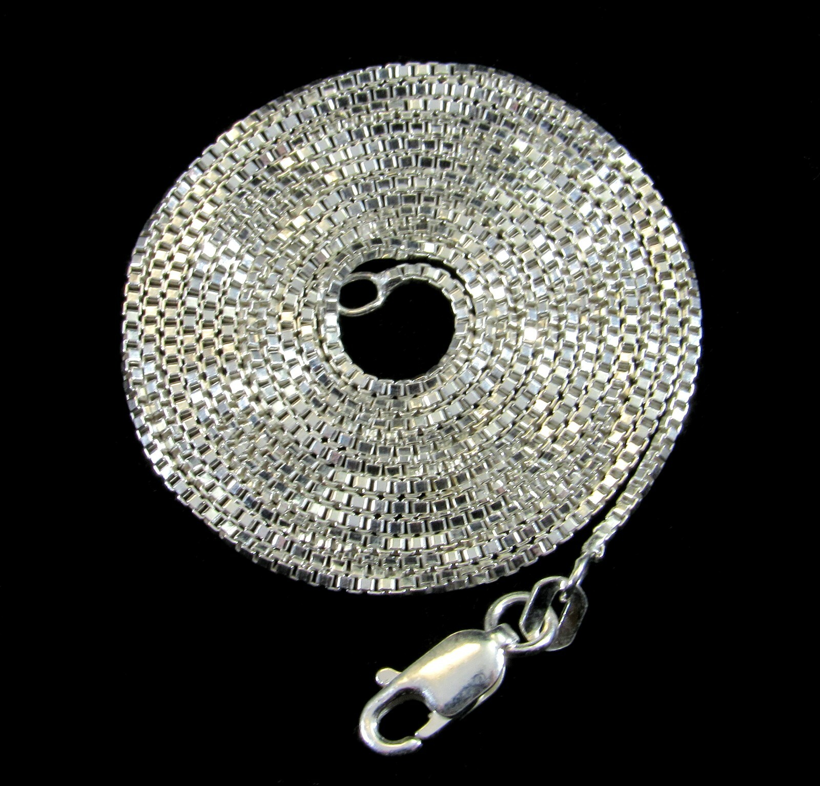 1.1MM Solid 925 Sterling Silver Italian Venetian Box Chain Necklace Italy