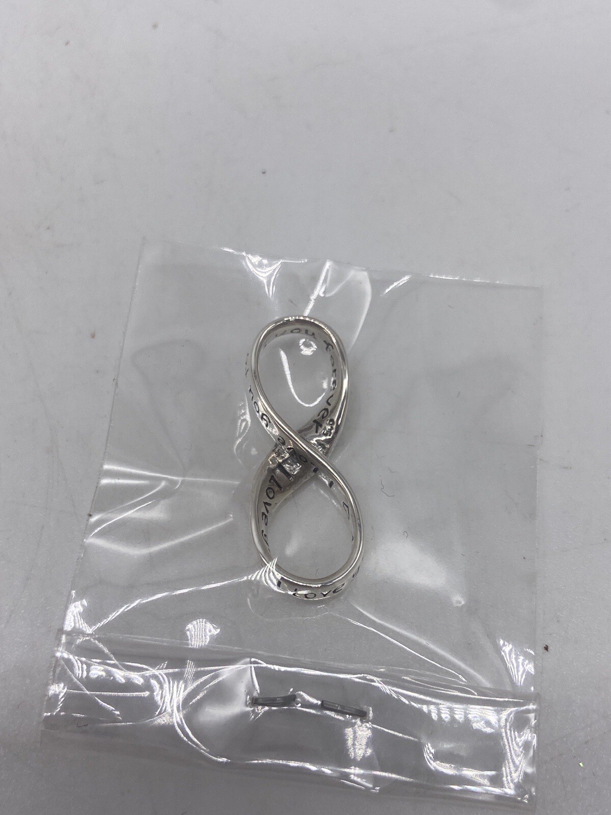 Silver “I Love You Forever” Infinity Pendant Necklace 18″in Chain NEW