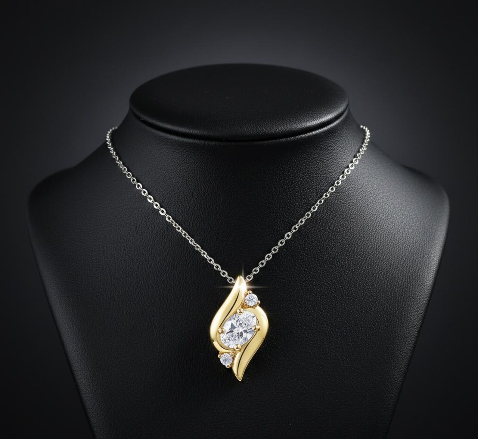 1ct Moissanite Necklace VVS1 D Color 925 Sterling Silver Minimalist Pendant