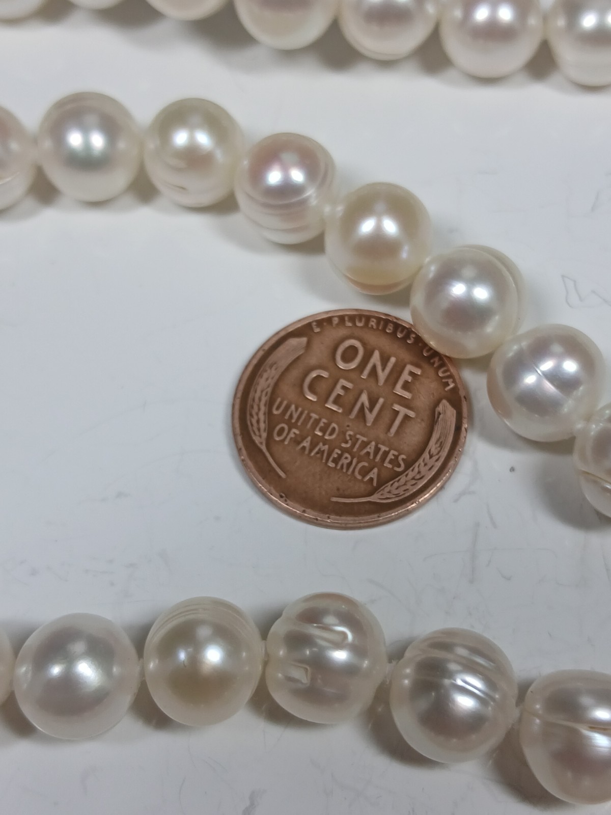 New With Tag Honora Large 9mm White Freshwater Pearl 62 Inch Necklace