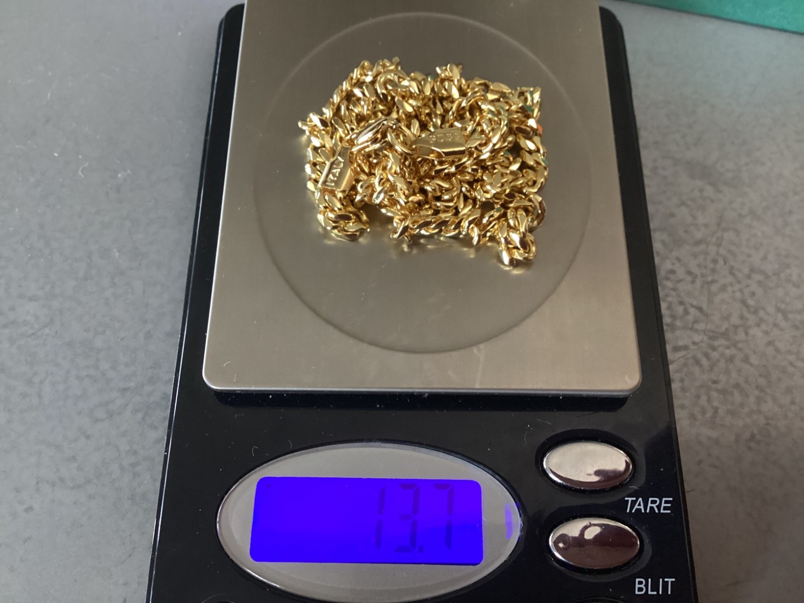 Gold Chain Cuban Link Vermeil Gold 20 INCHES 5mm 13.7GRAMS NEW !