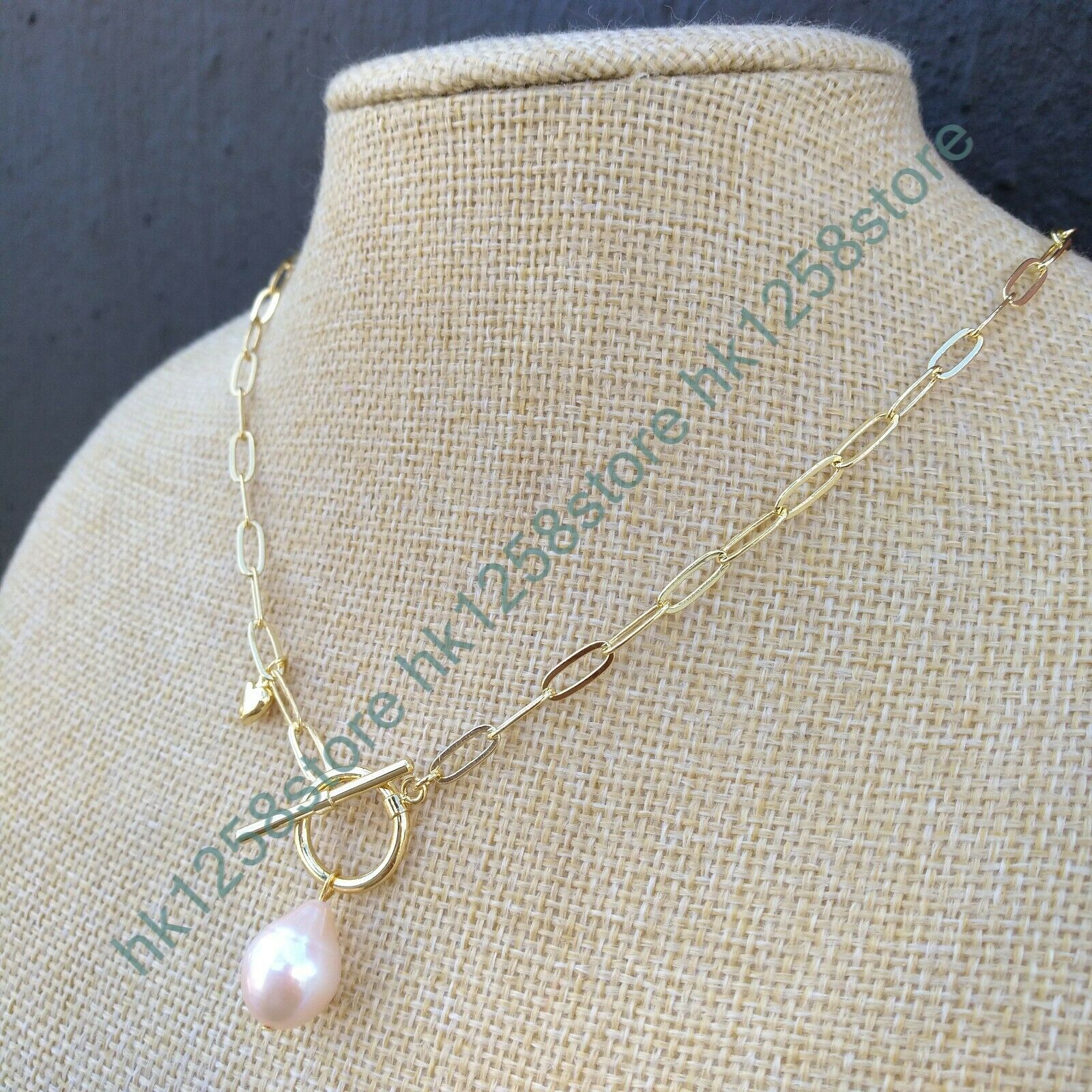 18″ AAAA+ South Sea Pink 9-12mm Pendant Pearl Necklace 14K Gold P
