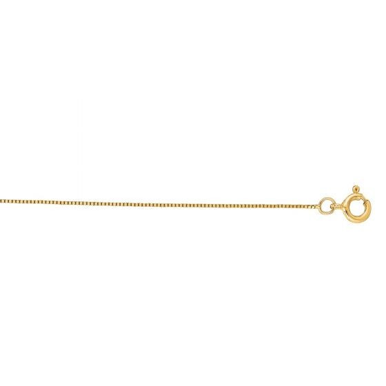 Pretty 14K Solid Yellow Gold 0.6mm Classic Box Chain Necklace – 18 Inch