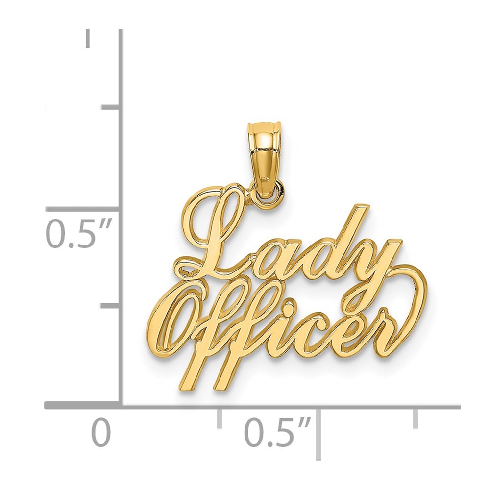 14k Yellow Gold LADY OFFICER Charm Pendant 0.79gm L-0.58 in,W-0.75 in