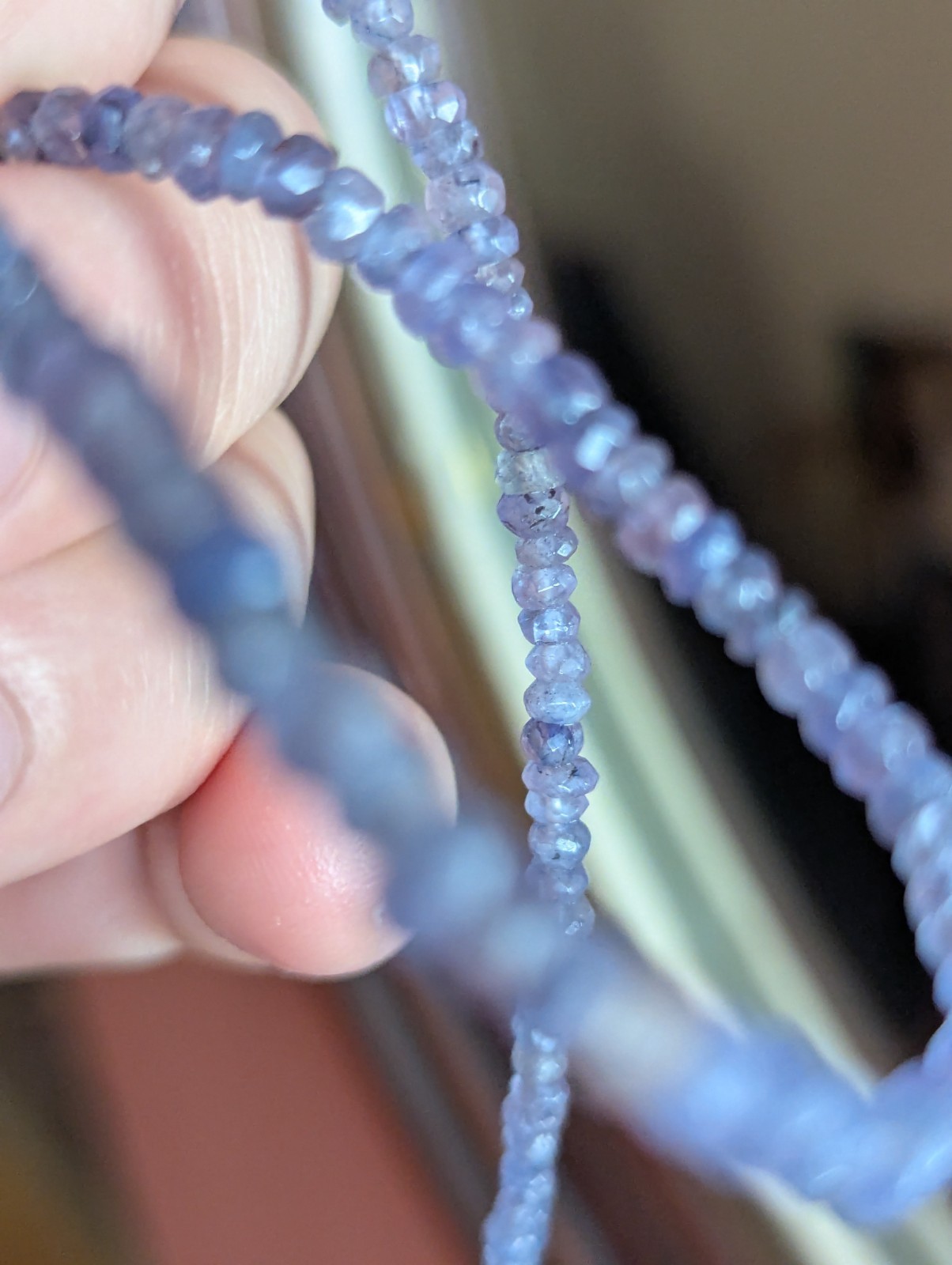 light blue Tanzanite Necklace (broken/impartial metal end) 18.26 in